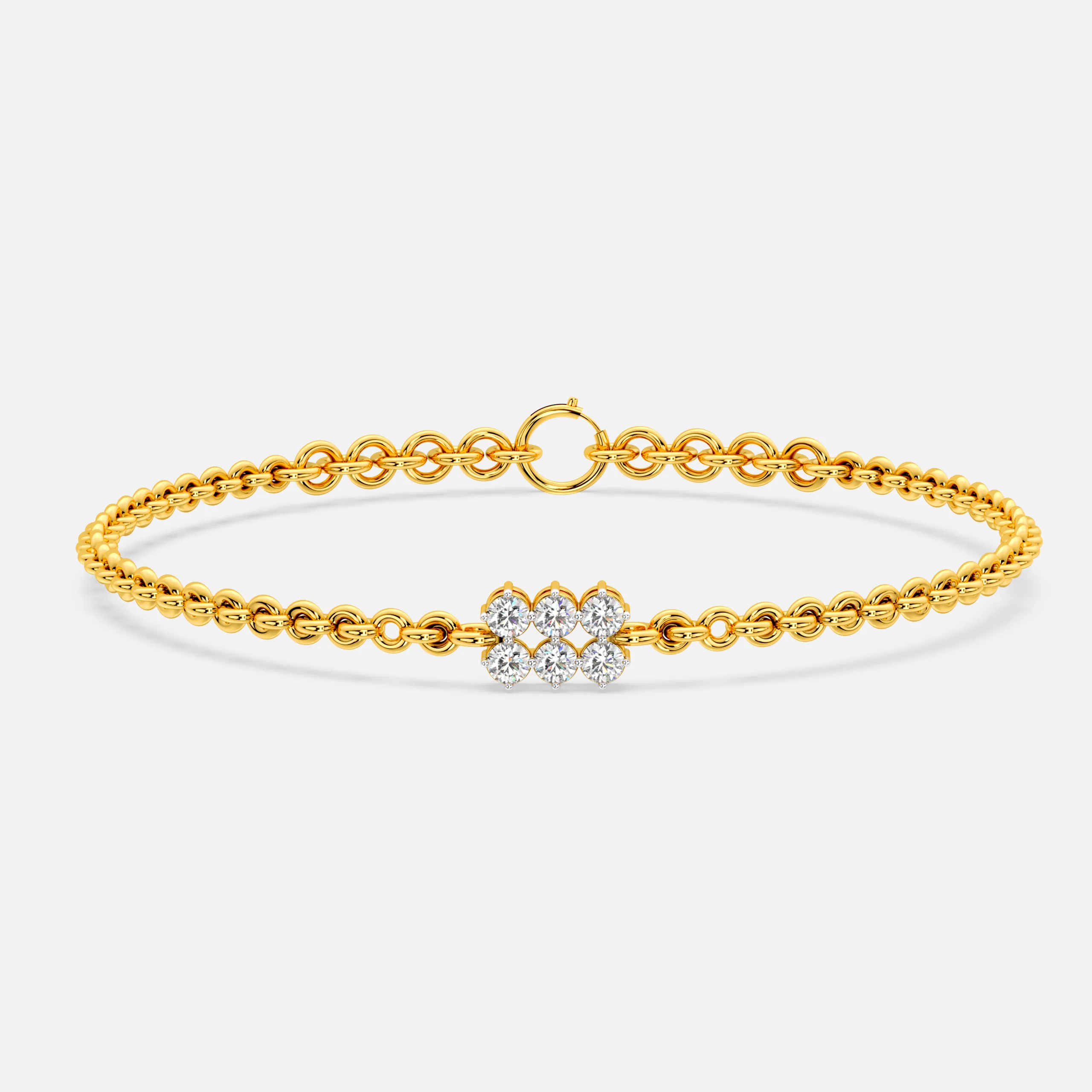 Diamond Cluster Bead Bracelet