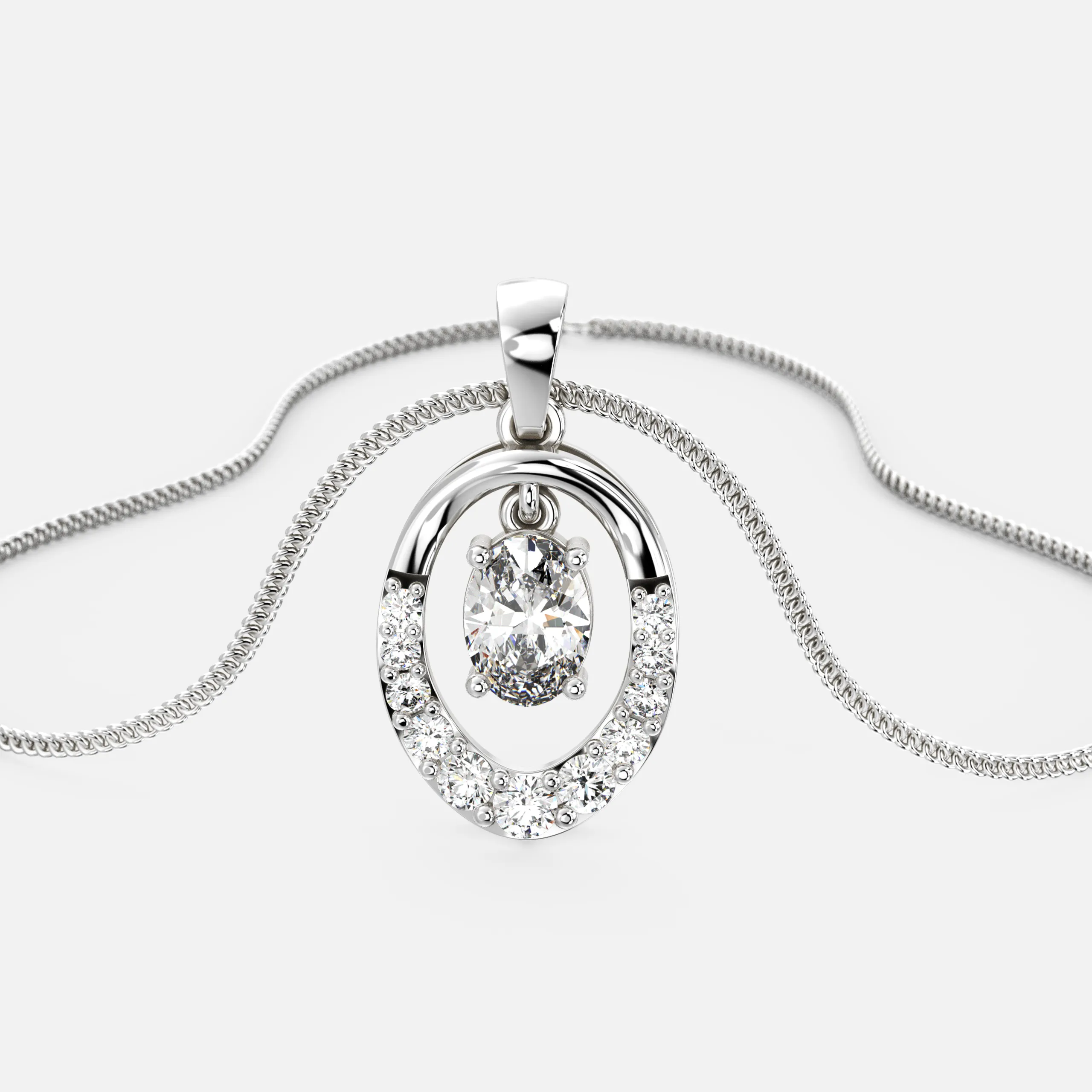 Ethereal Oval Diamond Pendant
