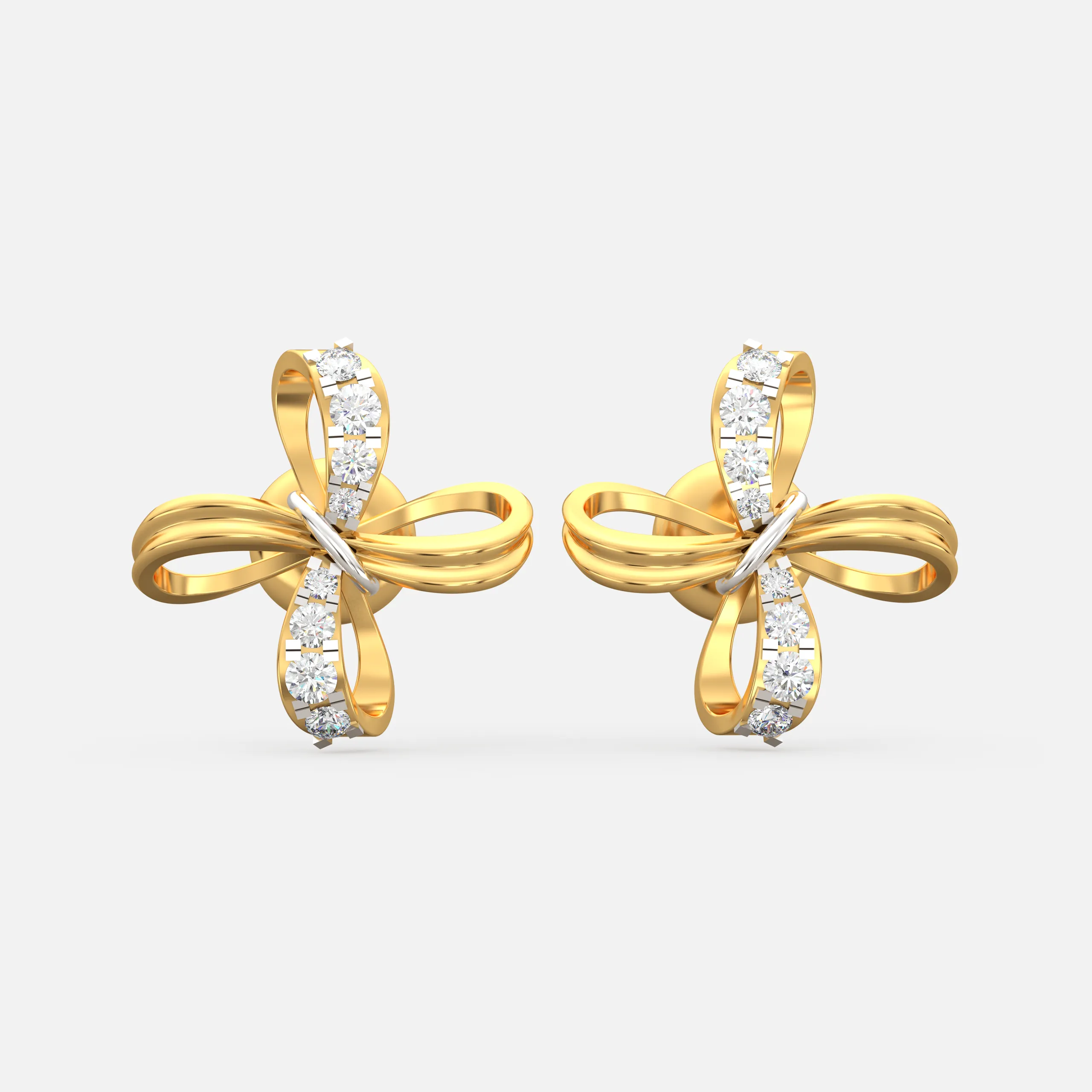 Luxe Ribbon Diamond Studs