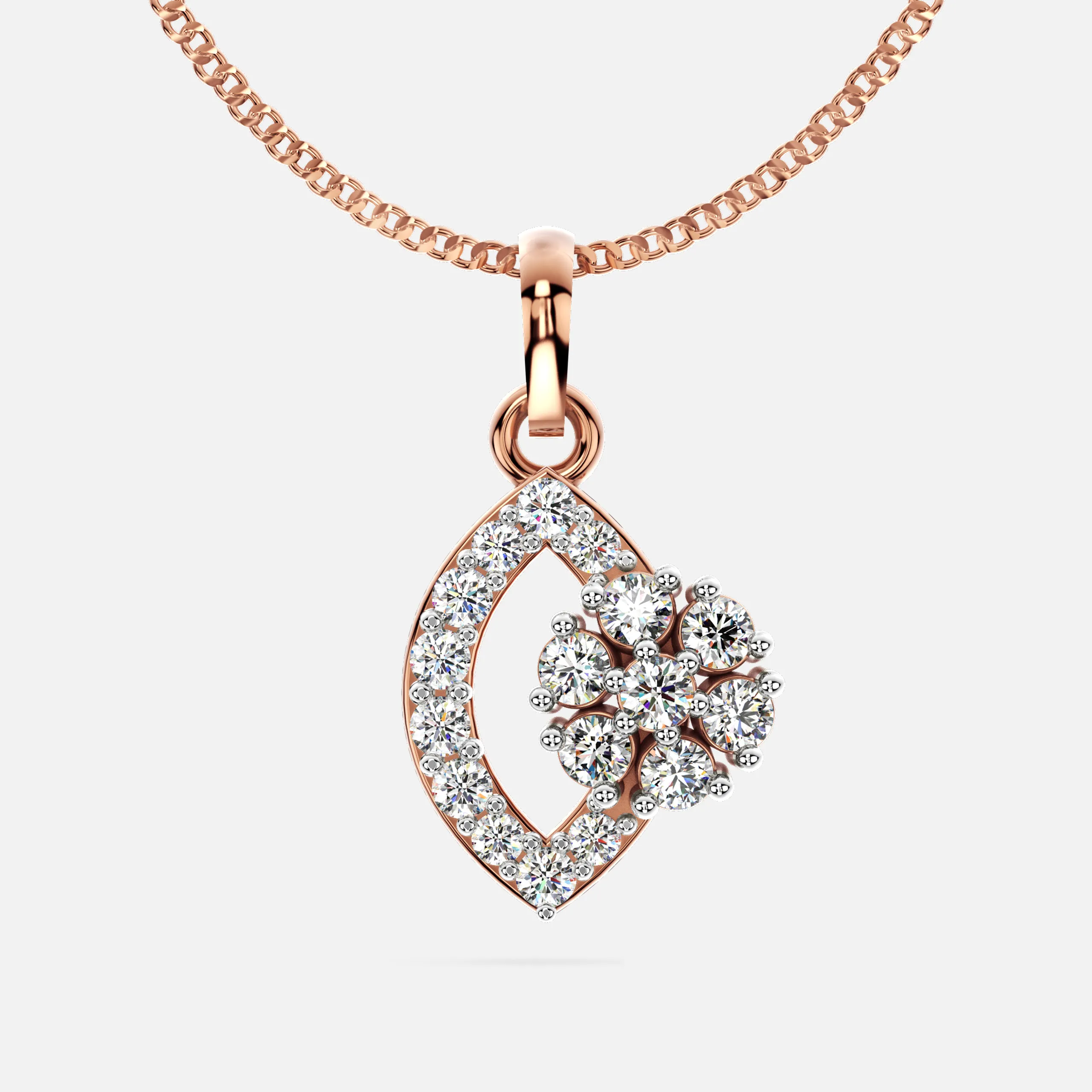 Mystic Petal Diamond Pendant