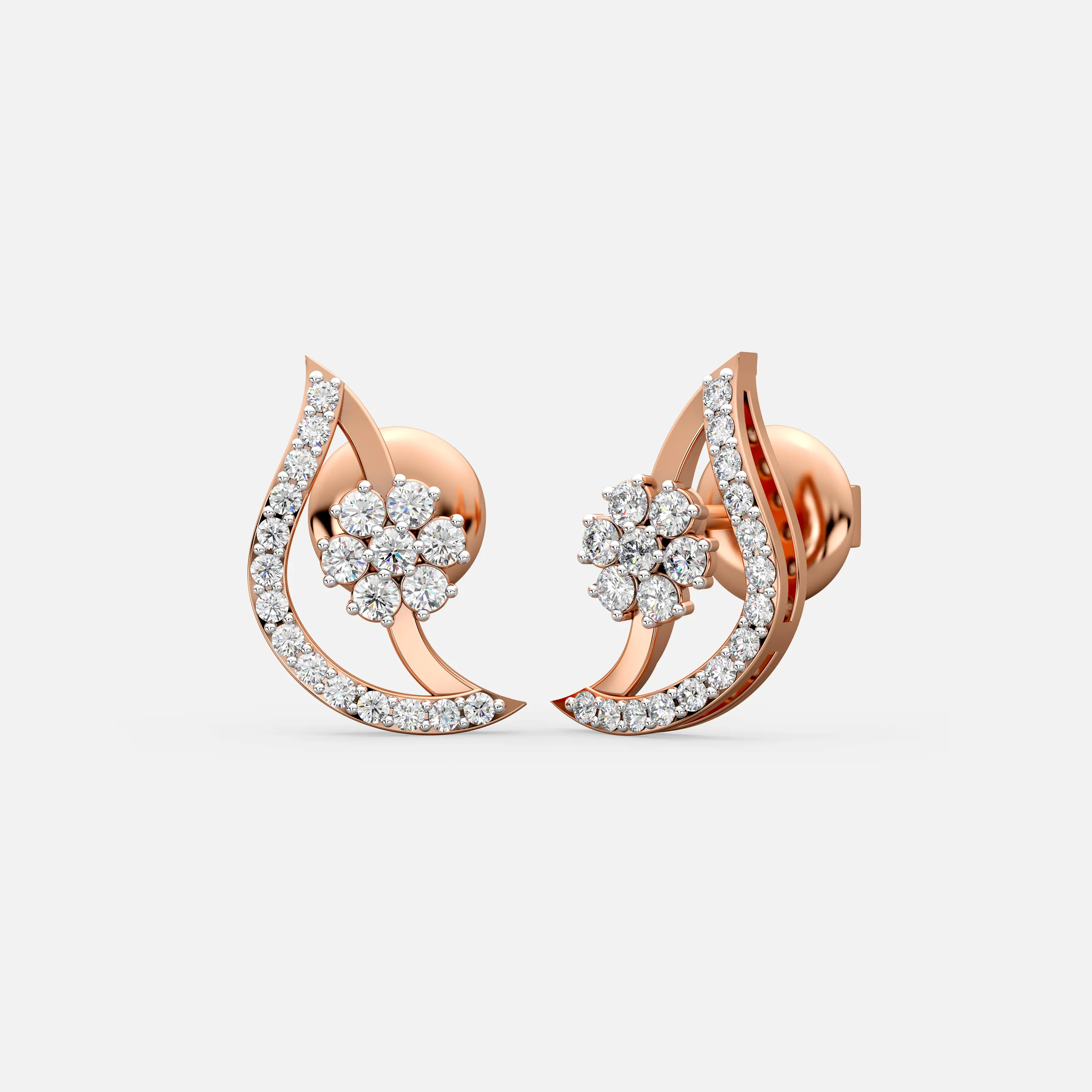 Petal Curve Diamond Studs