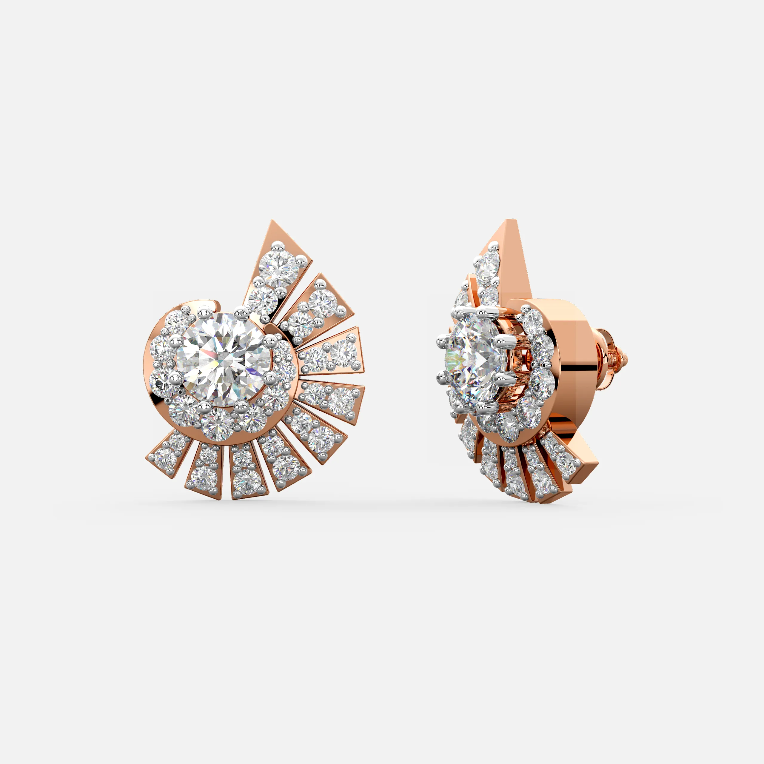 Radiant Fan Diamond Earrings
