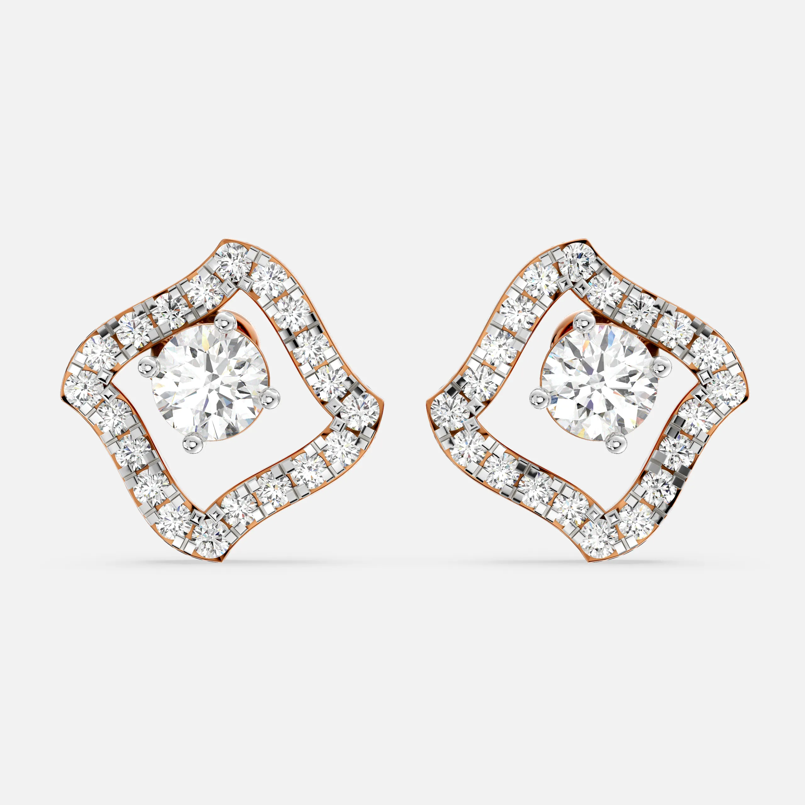 Radiant Curve Diamond Earrings