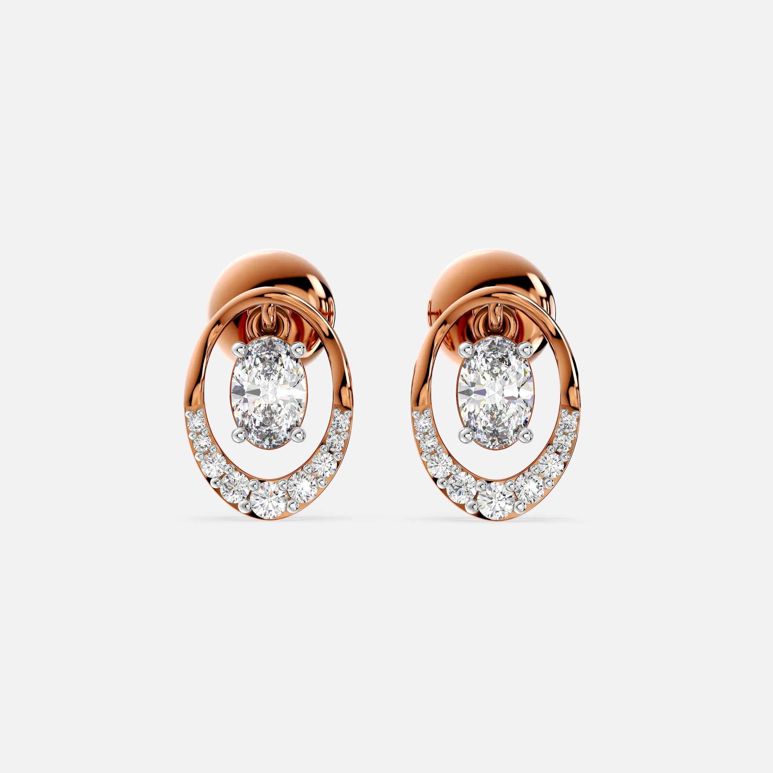 Ethereal Oval Diamond Earrings