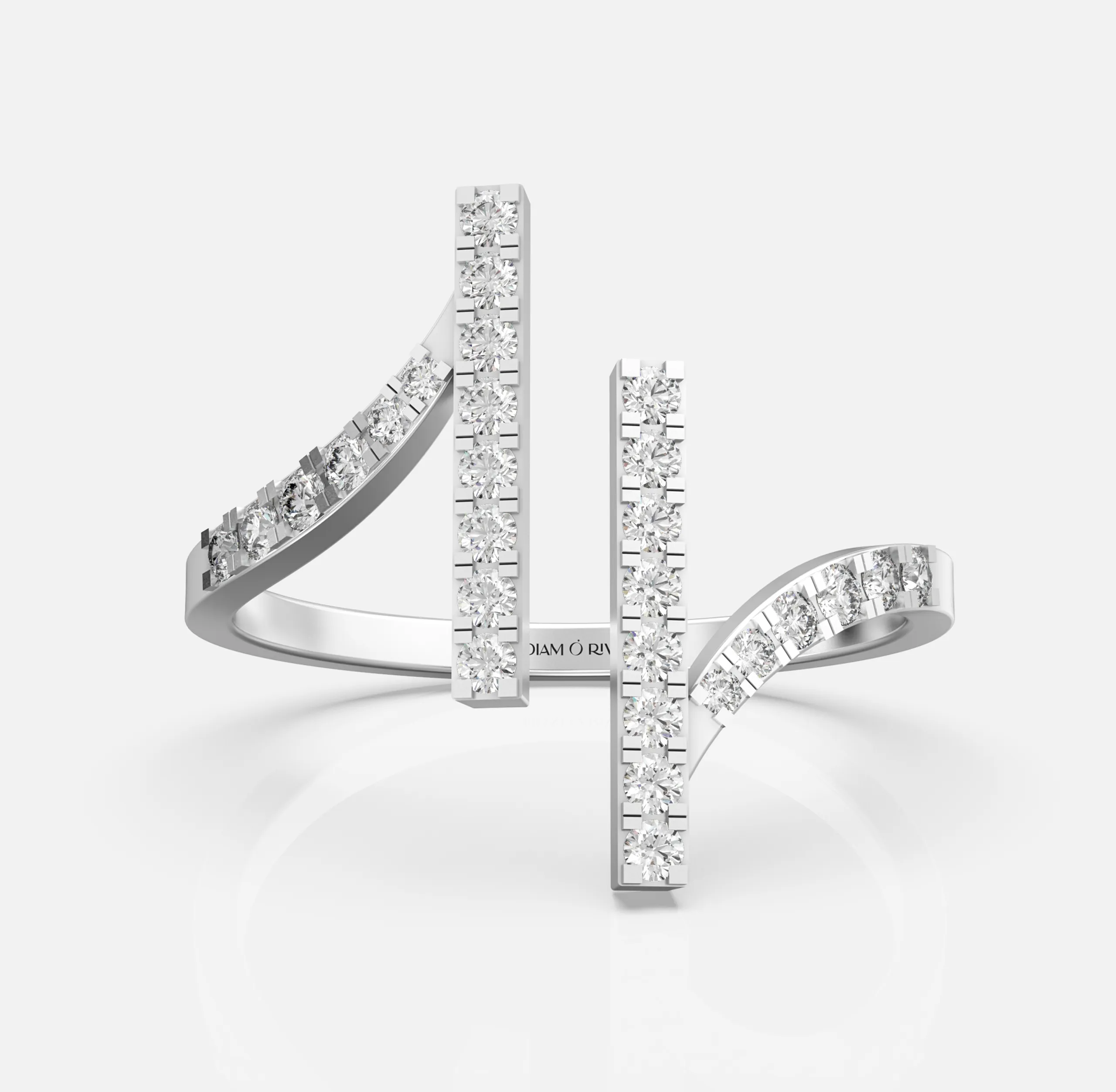 Twin Bar Flow Diamond Ring