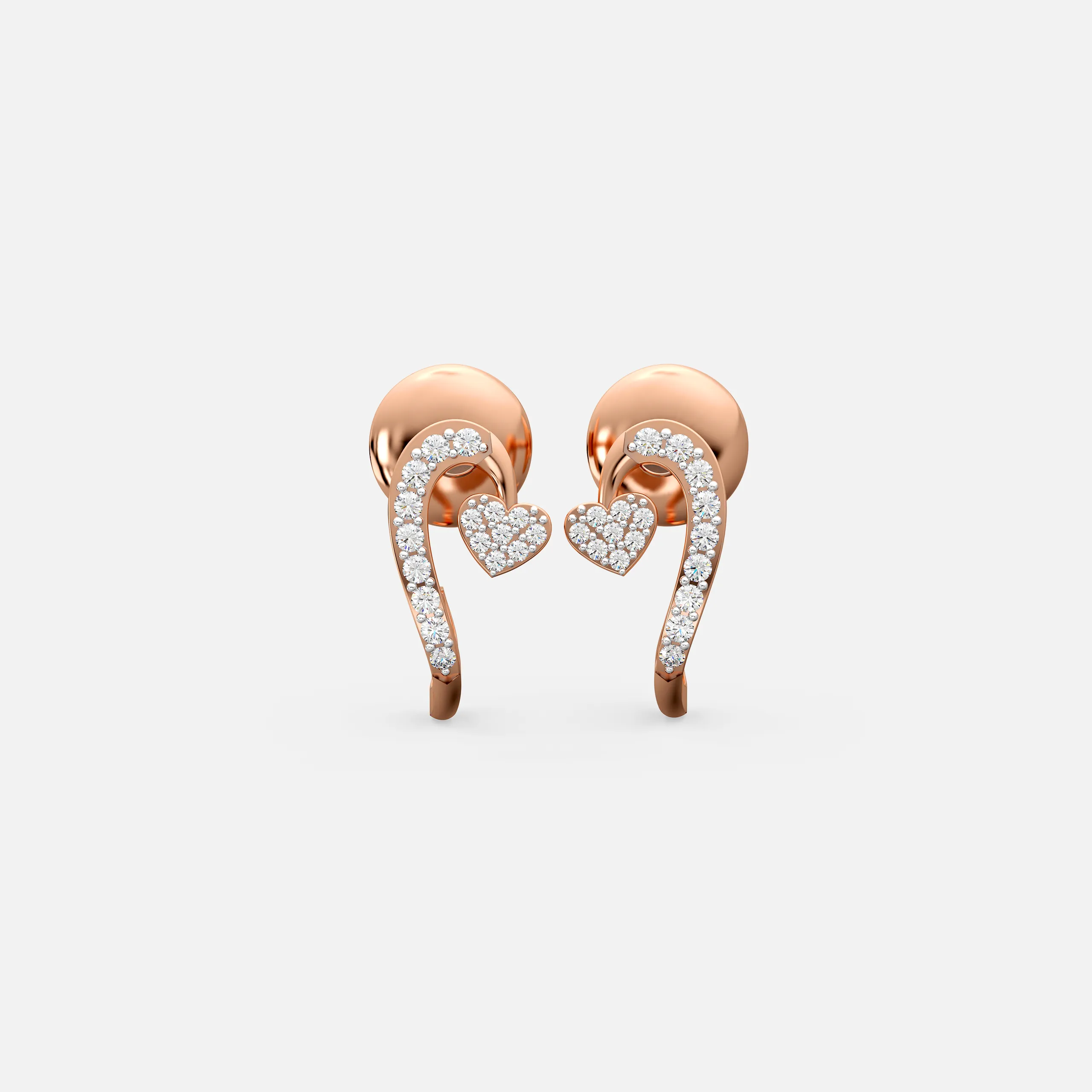 Dainty Heart Swirl Earrings