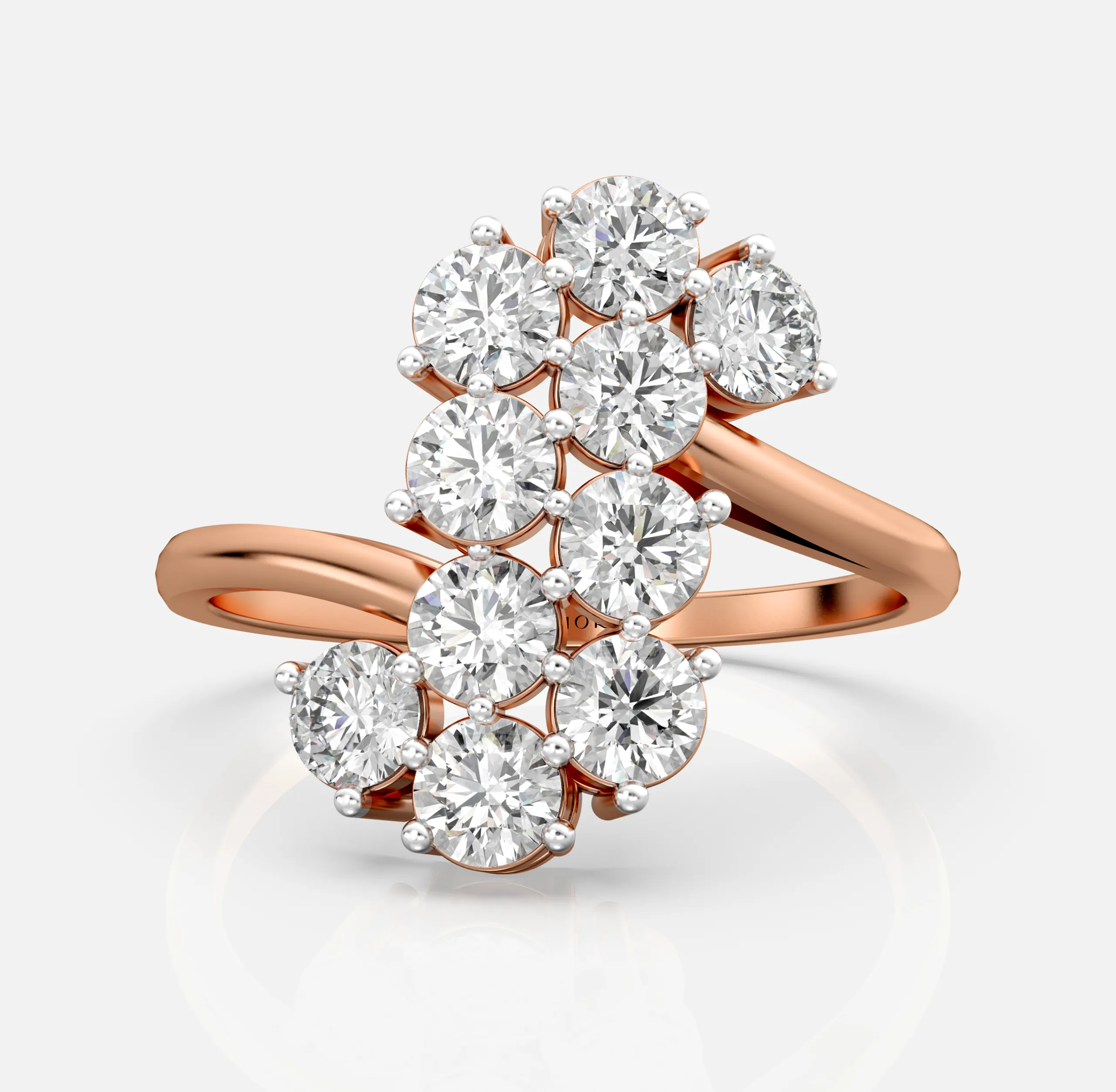 Cluster Wave Diamond Ring