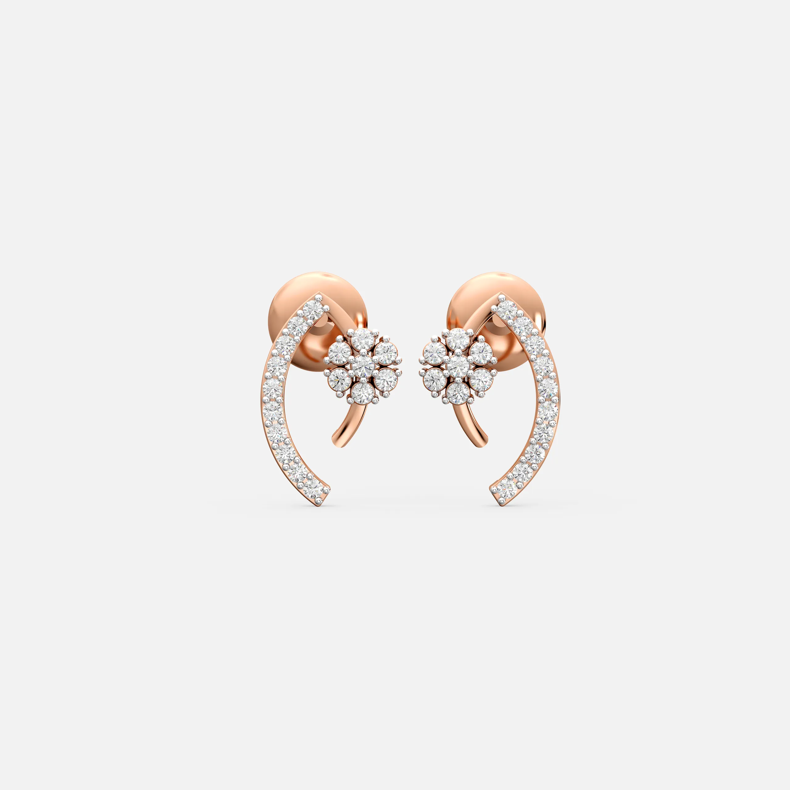 Floral Arc Diamond Earrings