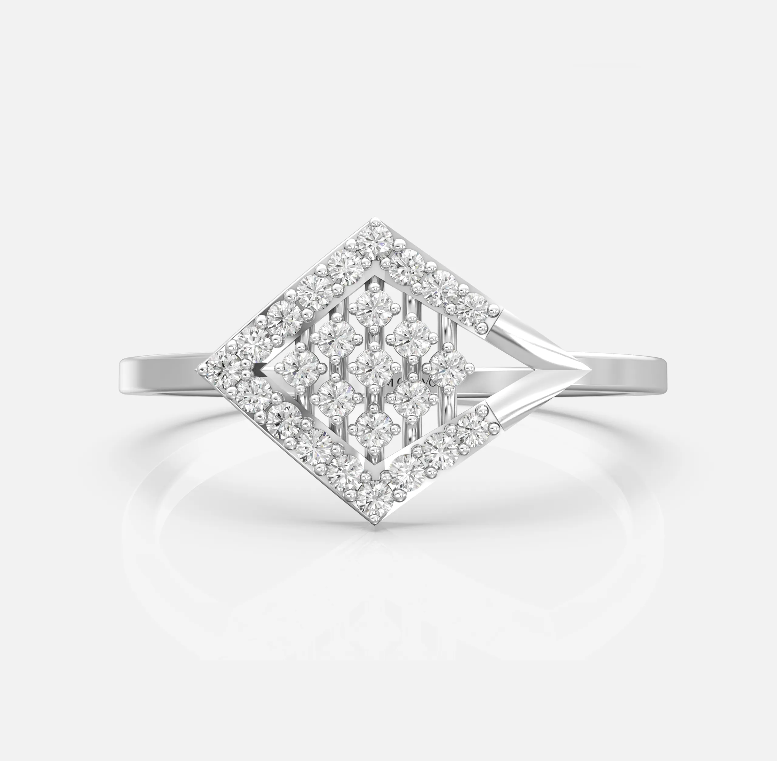 Radiant Lattice Diamond Ring