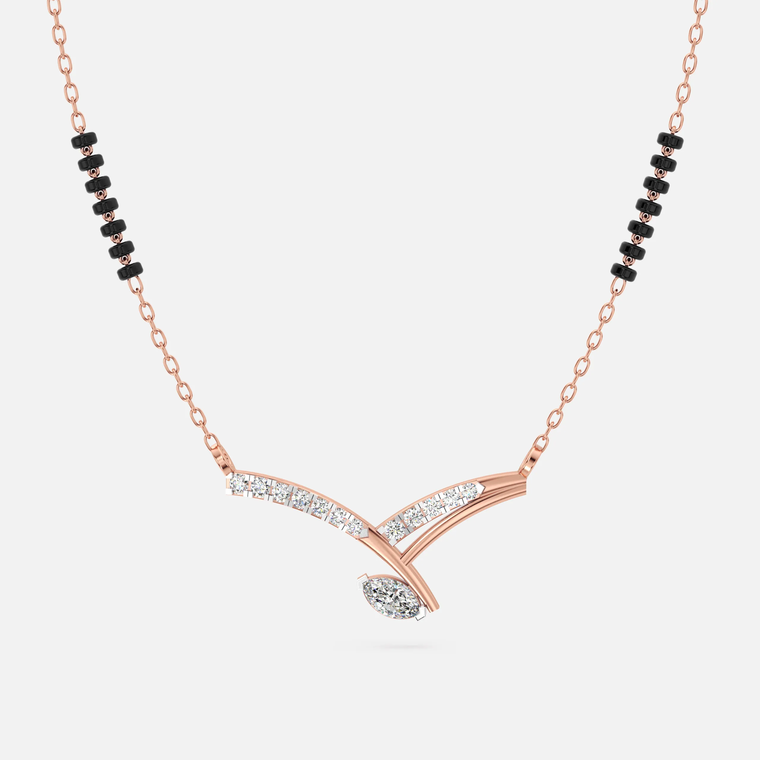 Diamond V-Leaf Mangalsutra