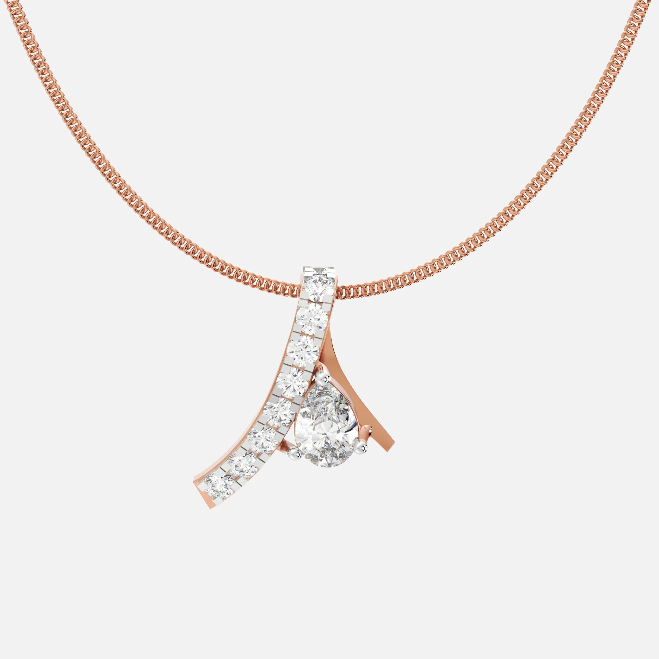 Curve Pear Diamond Pendant
