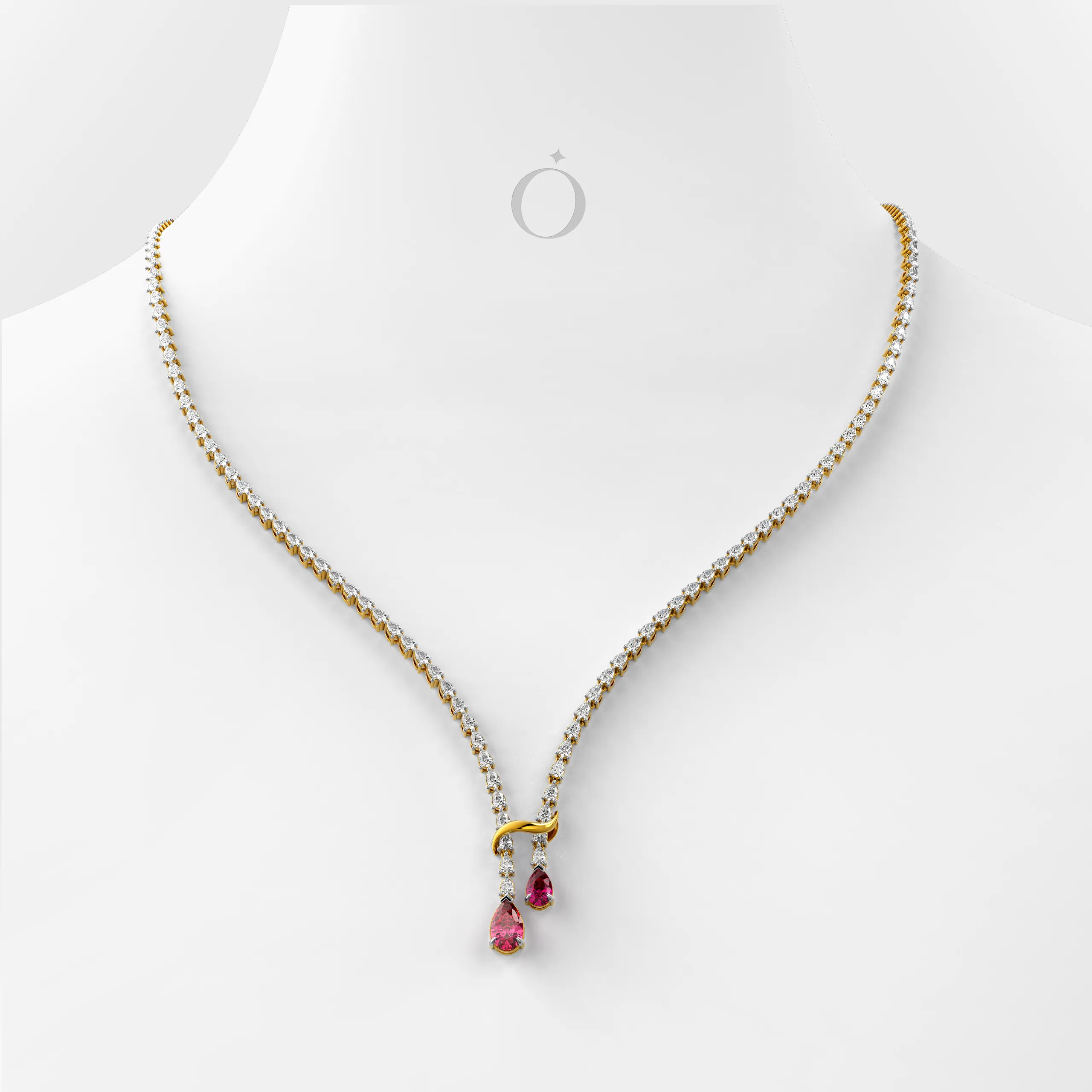 Intertwined Drop Diamond Necklace