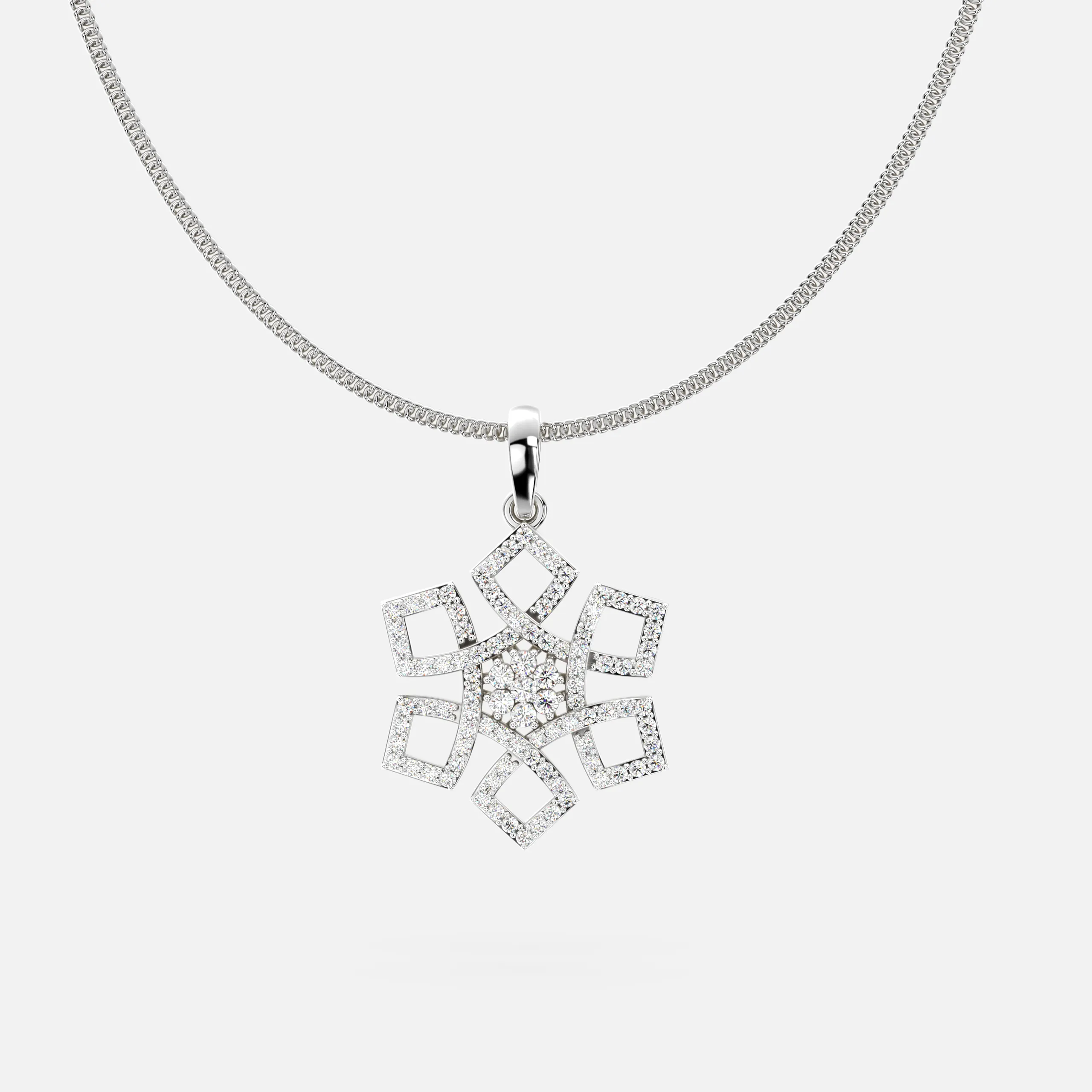 Radiant Diamond Bloom Pendant