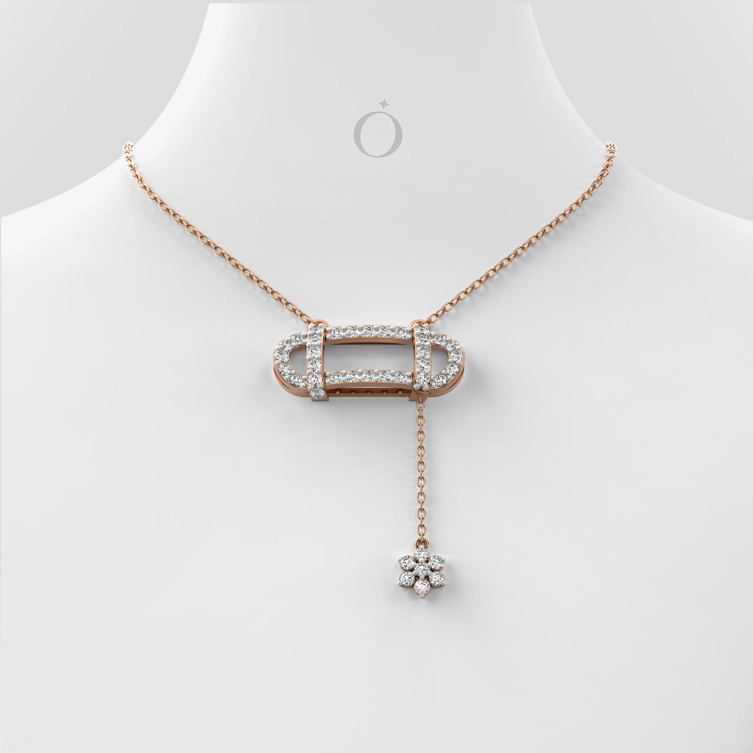 Geometric Capsule Diamond Necklace