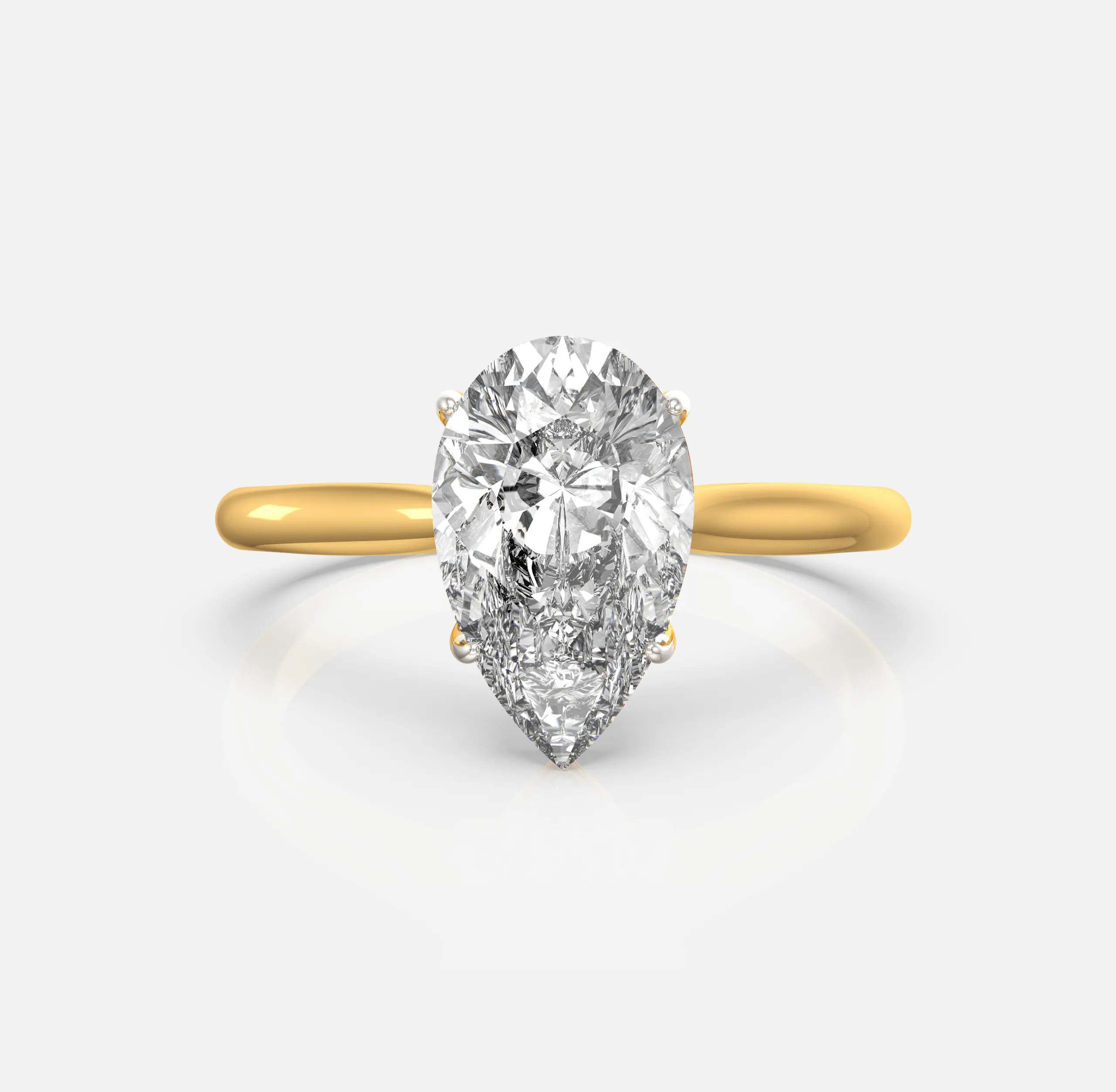 Pear Solitaire Ring