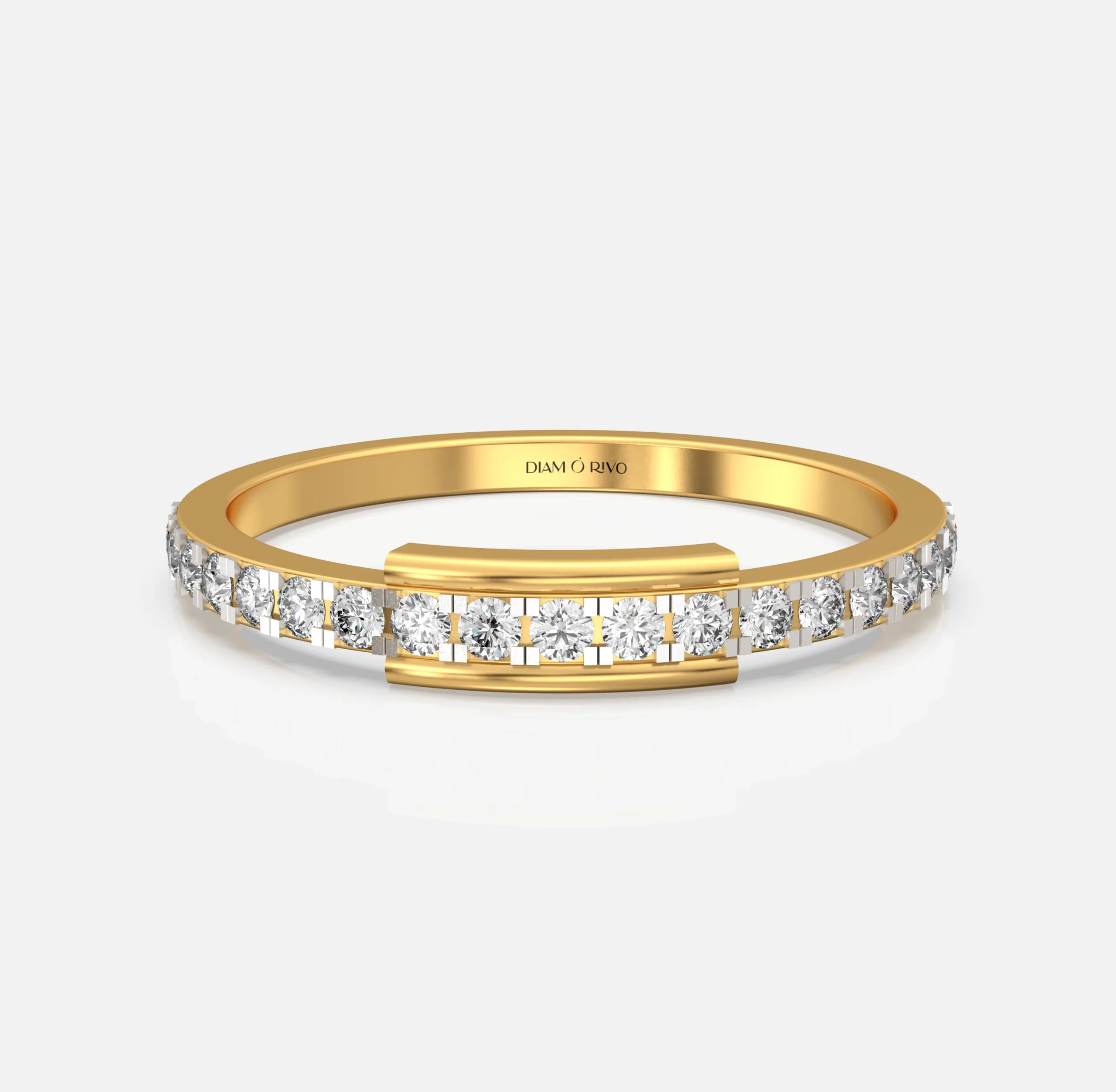Diamond Rail Wrap Ring