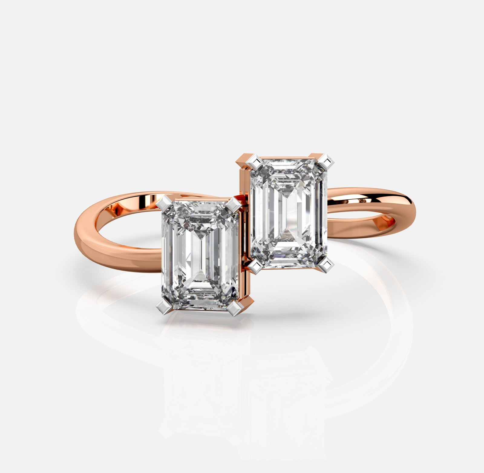 Dualis Emerald Diamond Ring