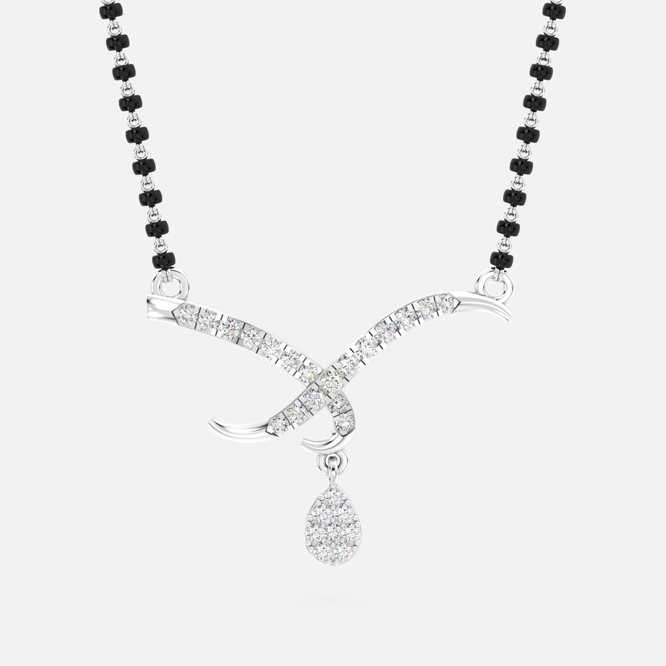 Diamond Swan Drop Mangalsutra