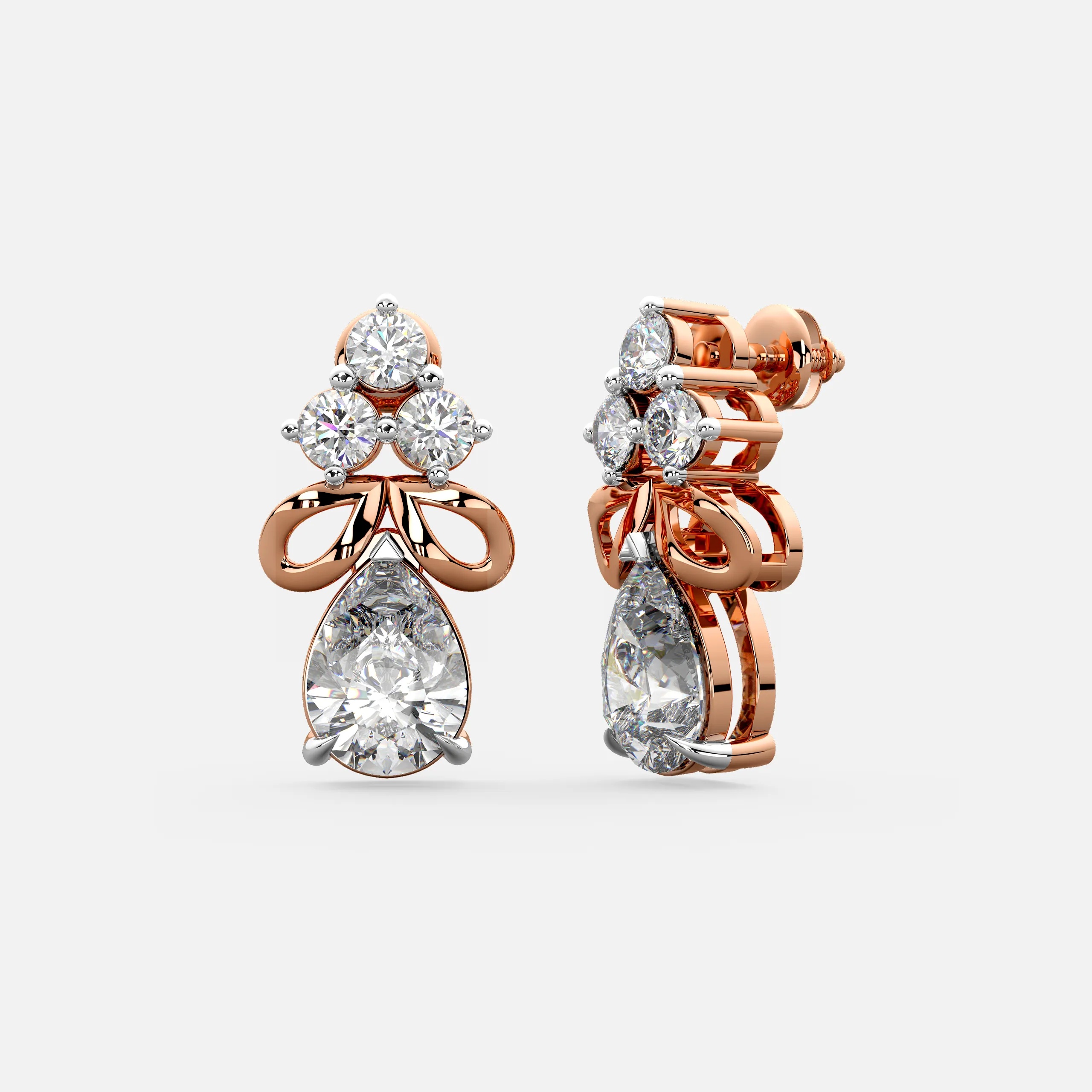 Tiered Drop Diamond Earrings