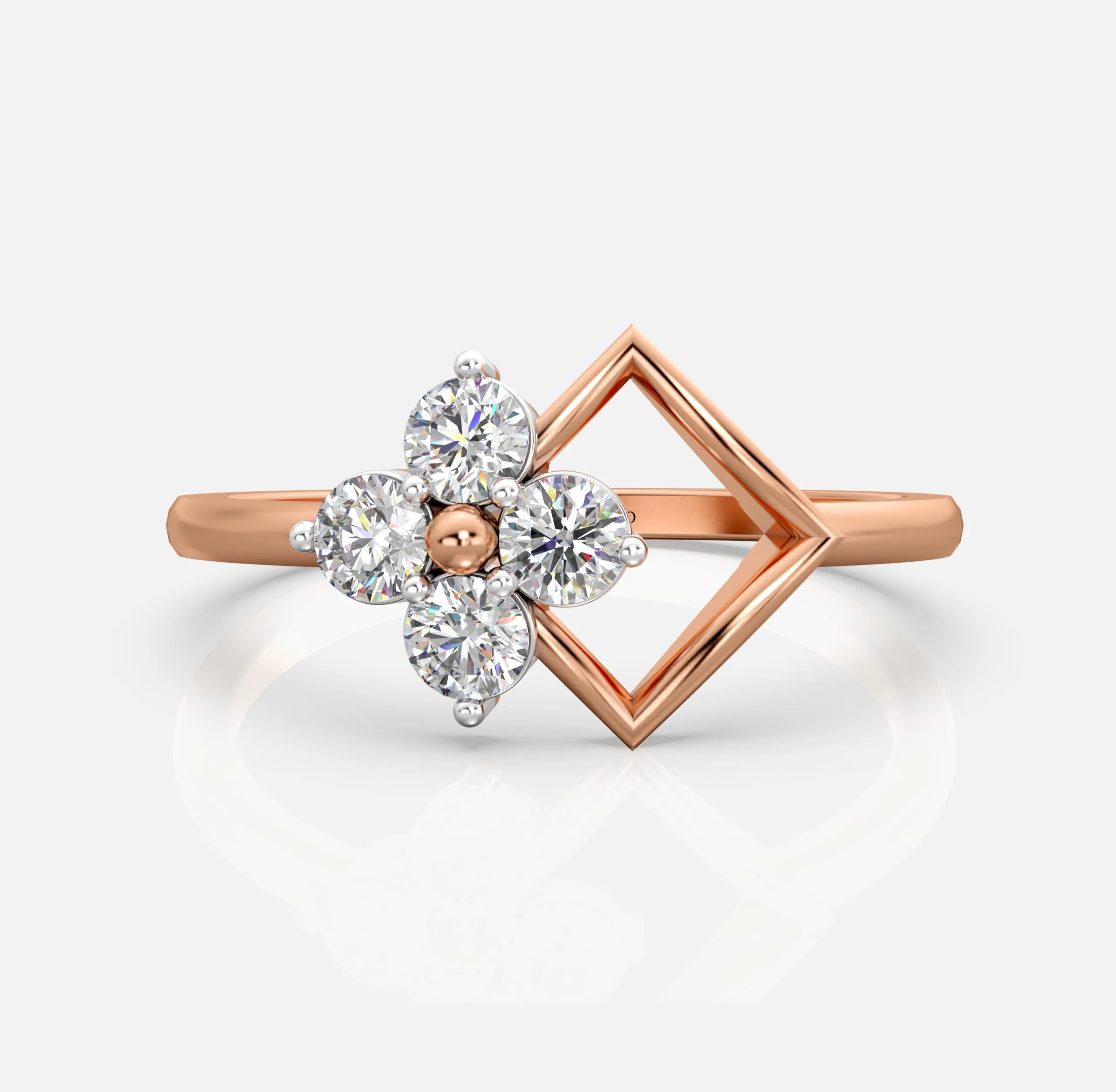 Floral Rhombus Diamond Ring