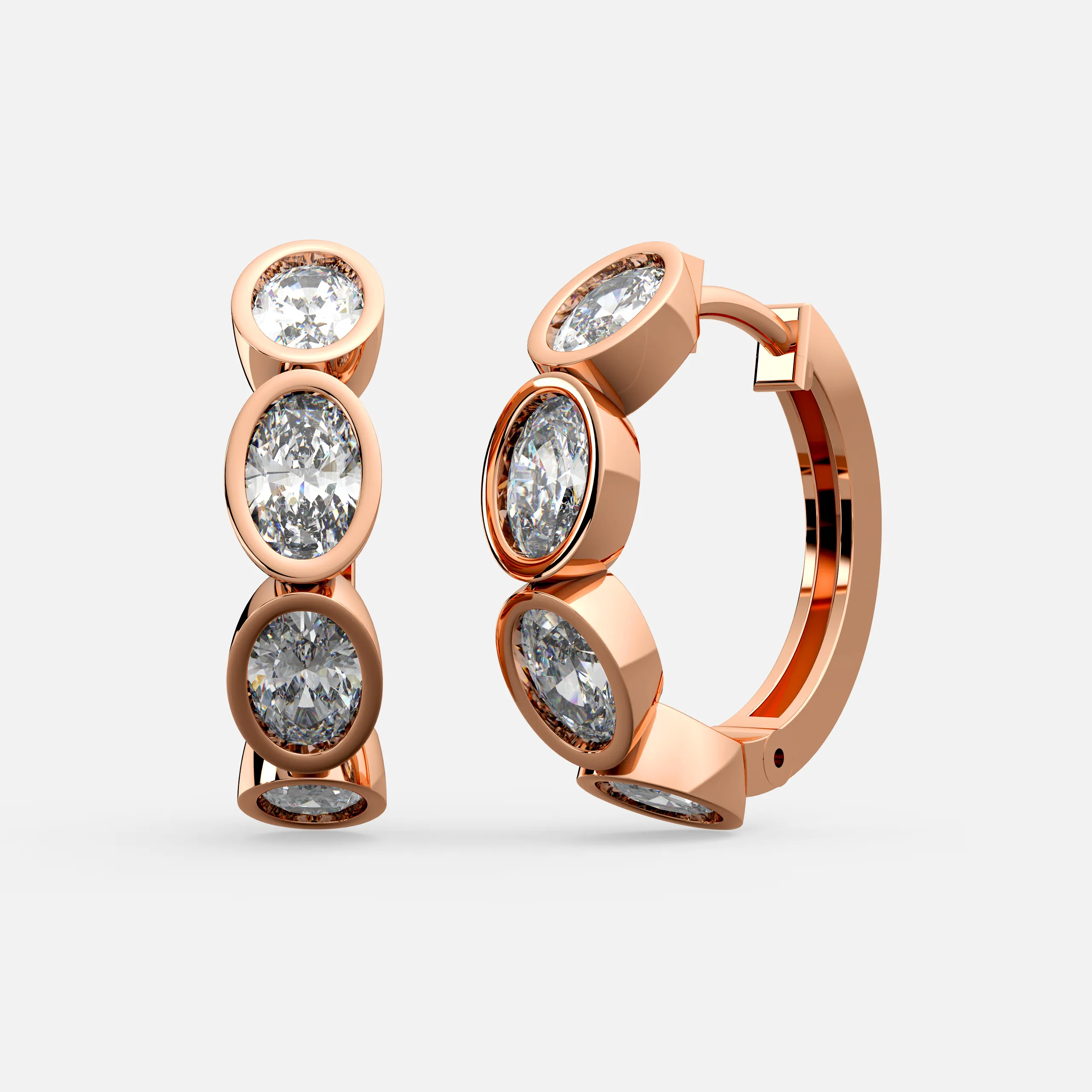 Triple Diamond Drop Earrings
