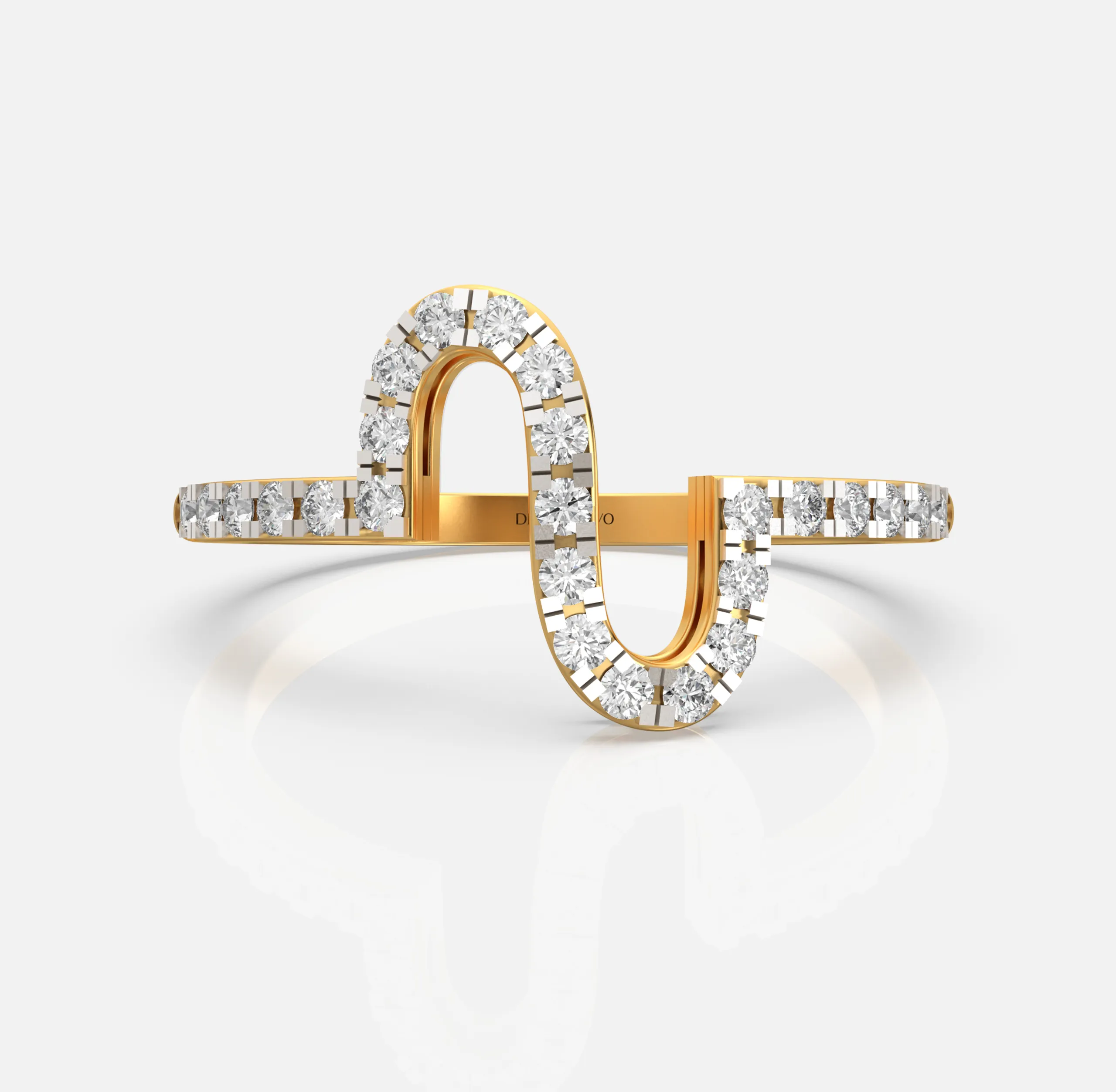 Curved Wave Diamond Ring