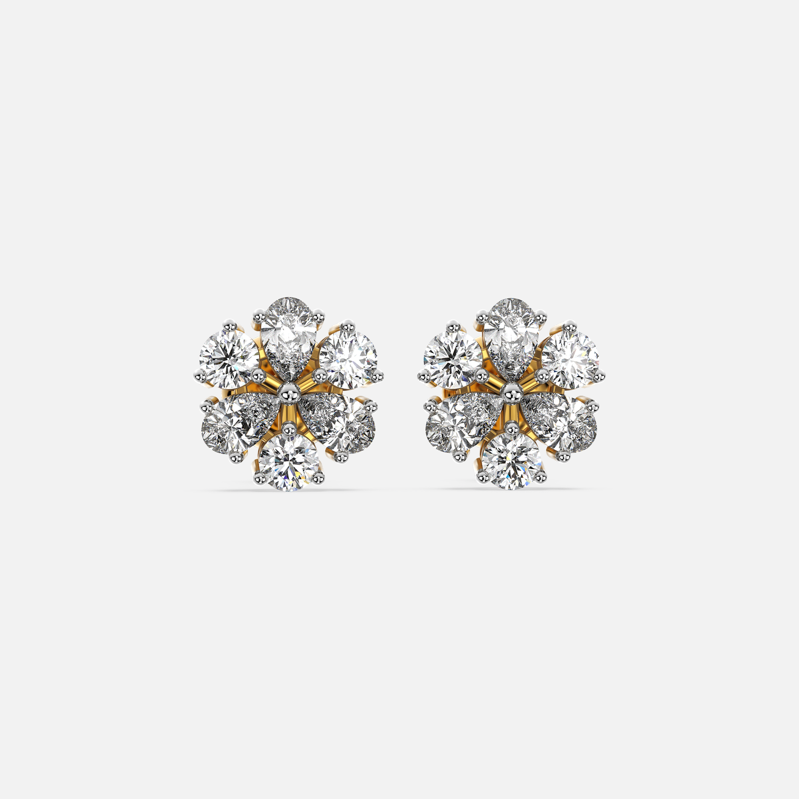 Floral Cluster Diamond Earring