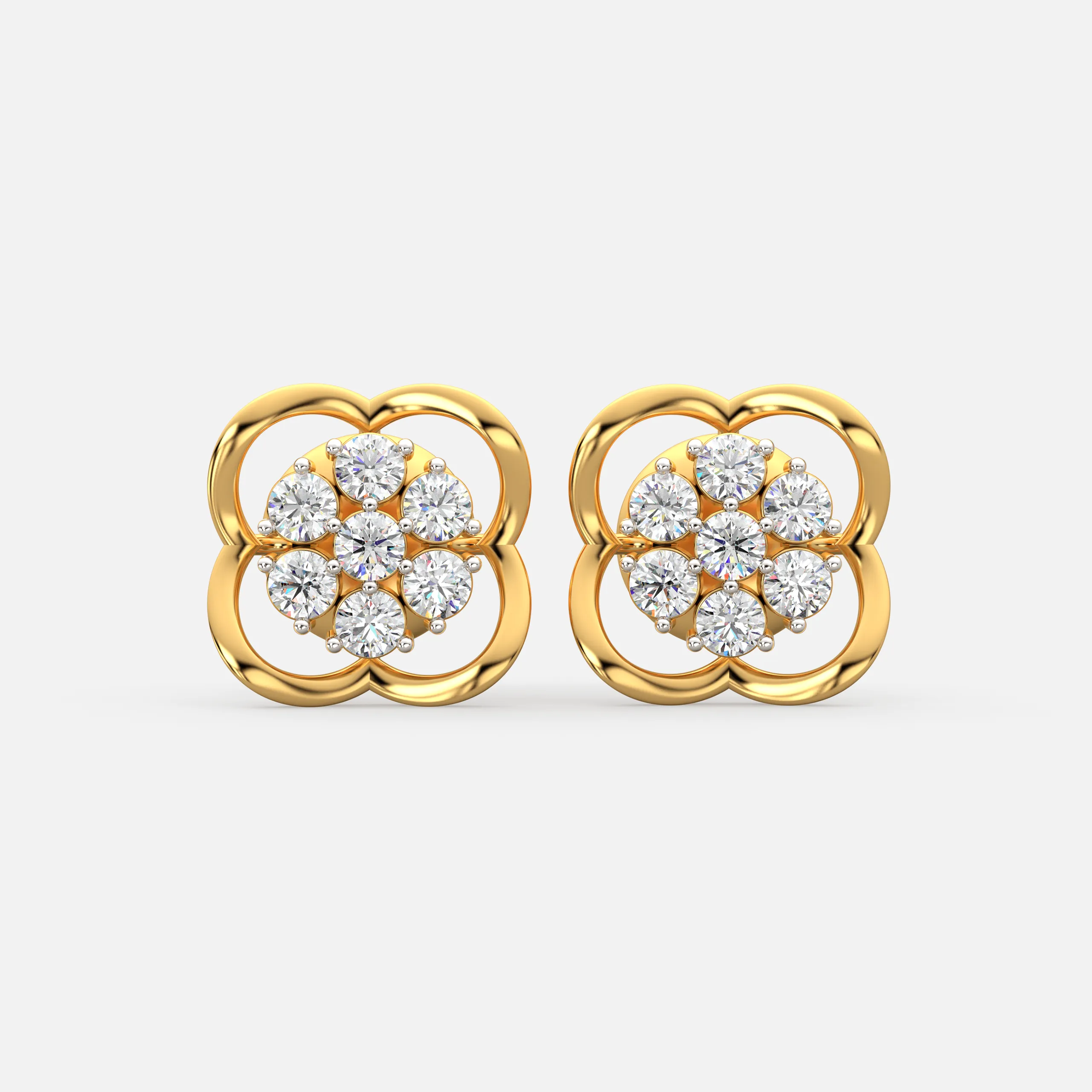 Floral Halo Diamond Studs