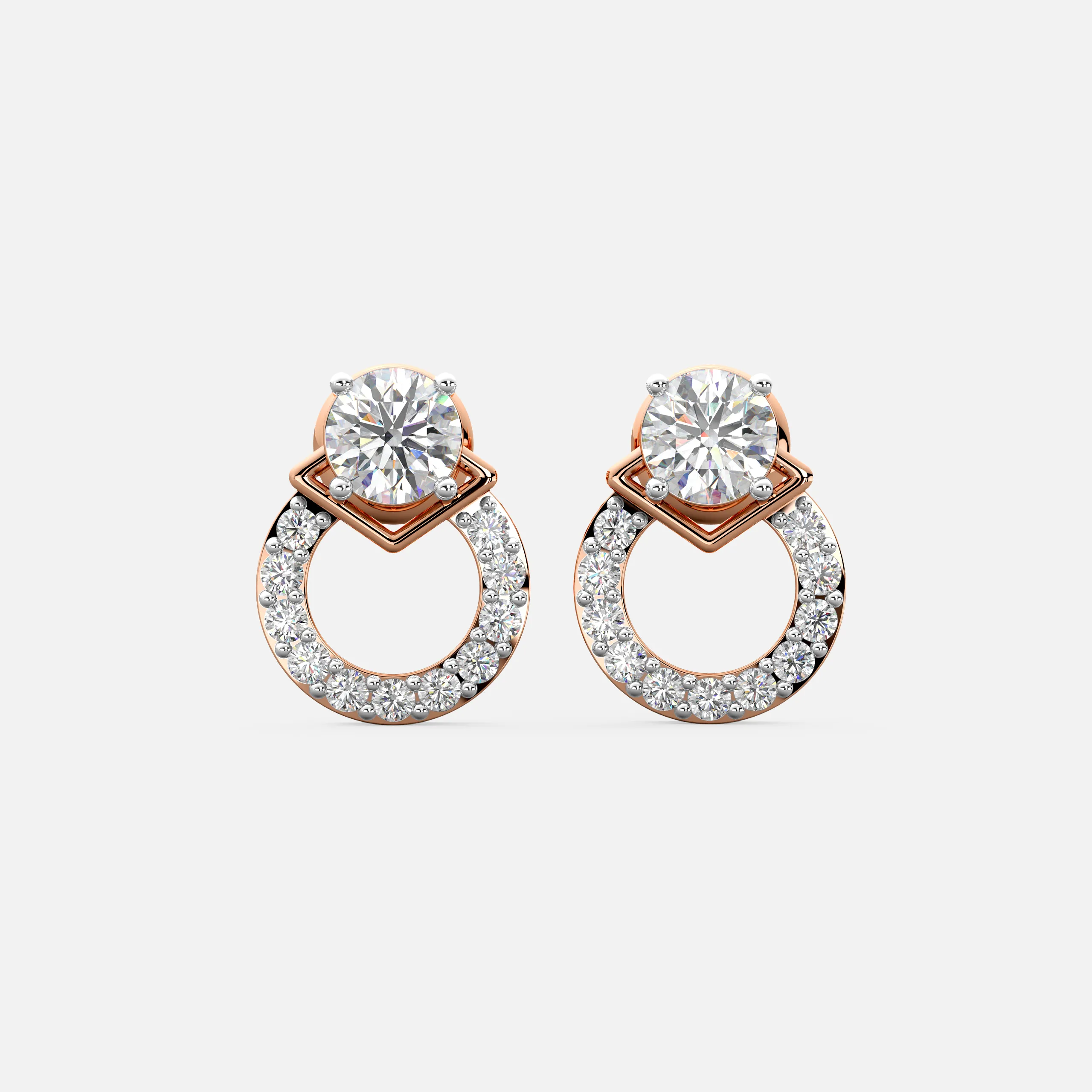 Halo Drop Diamond Earrings