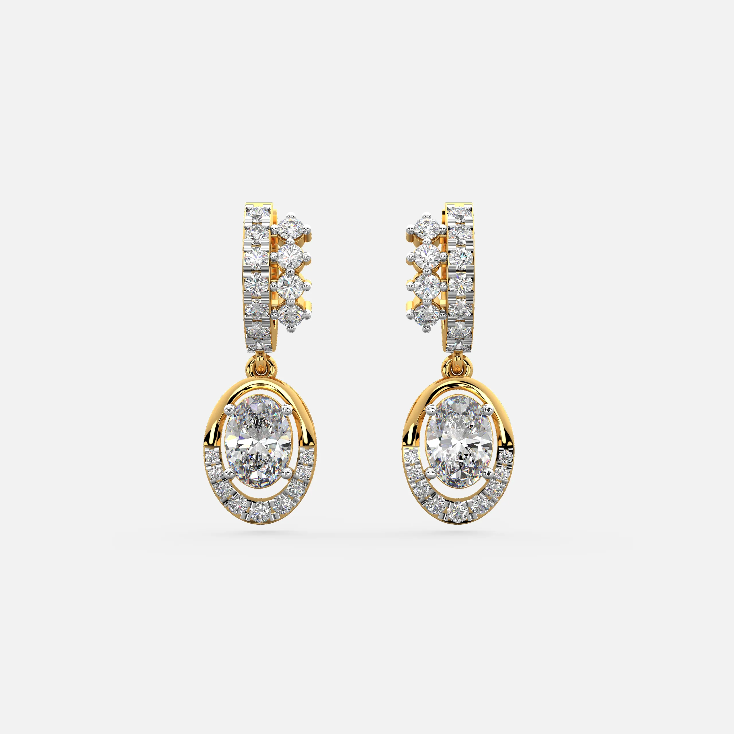Diamond Key Drop Earrings