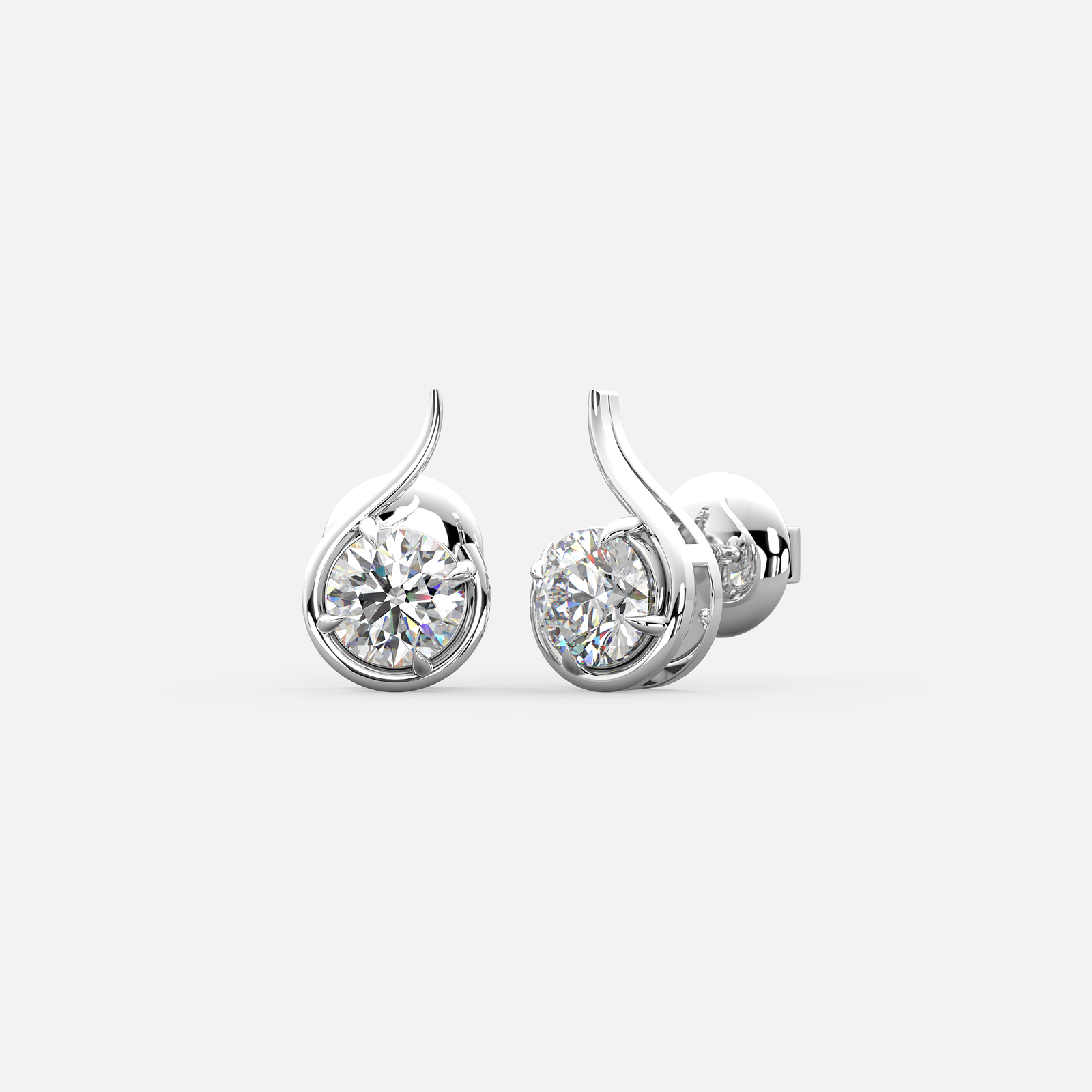Swirl Bypass Diamond Earrings