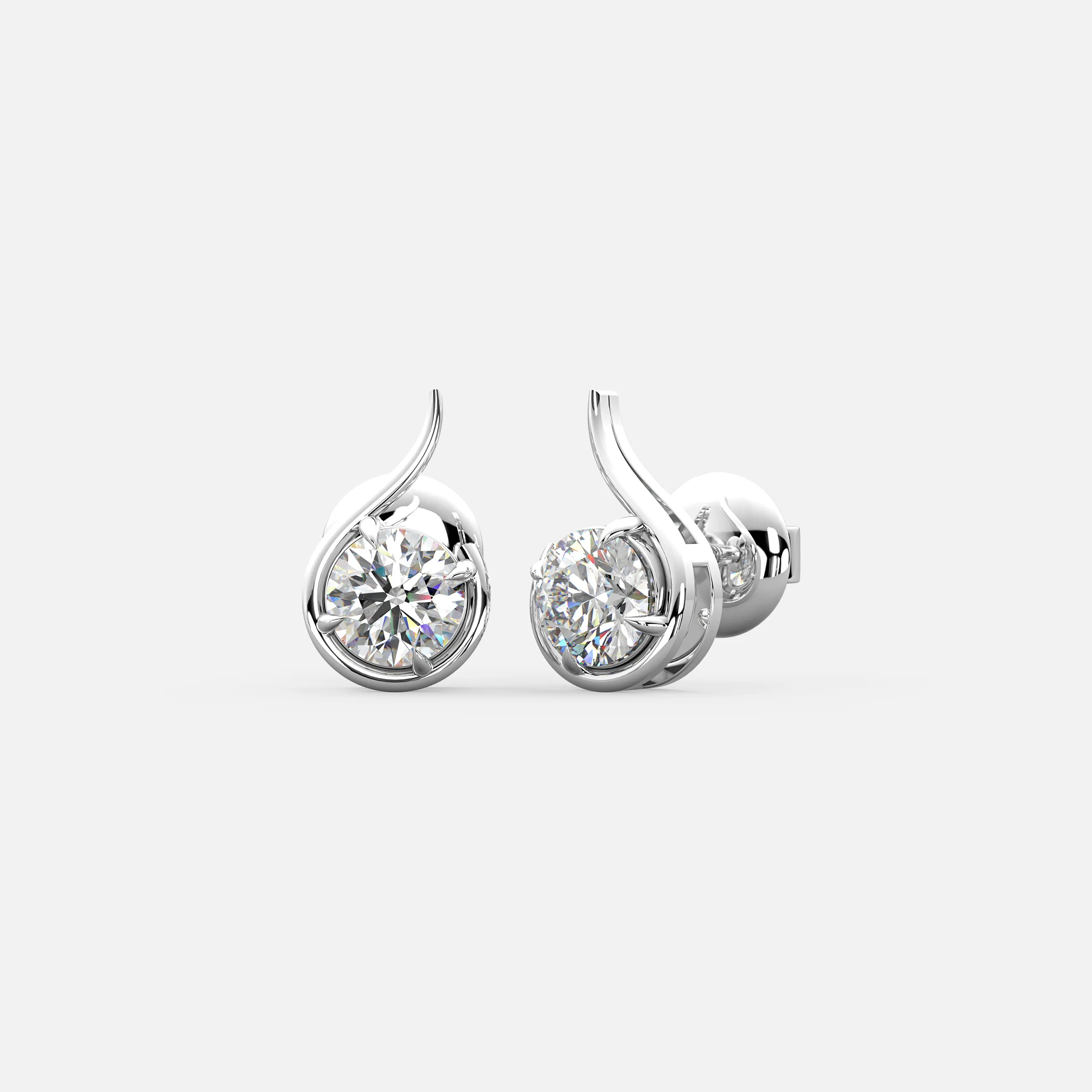 Swirl Bypass Diamond Earrings