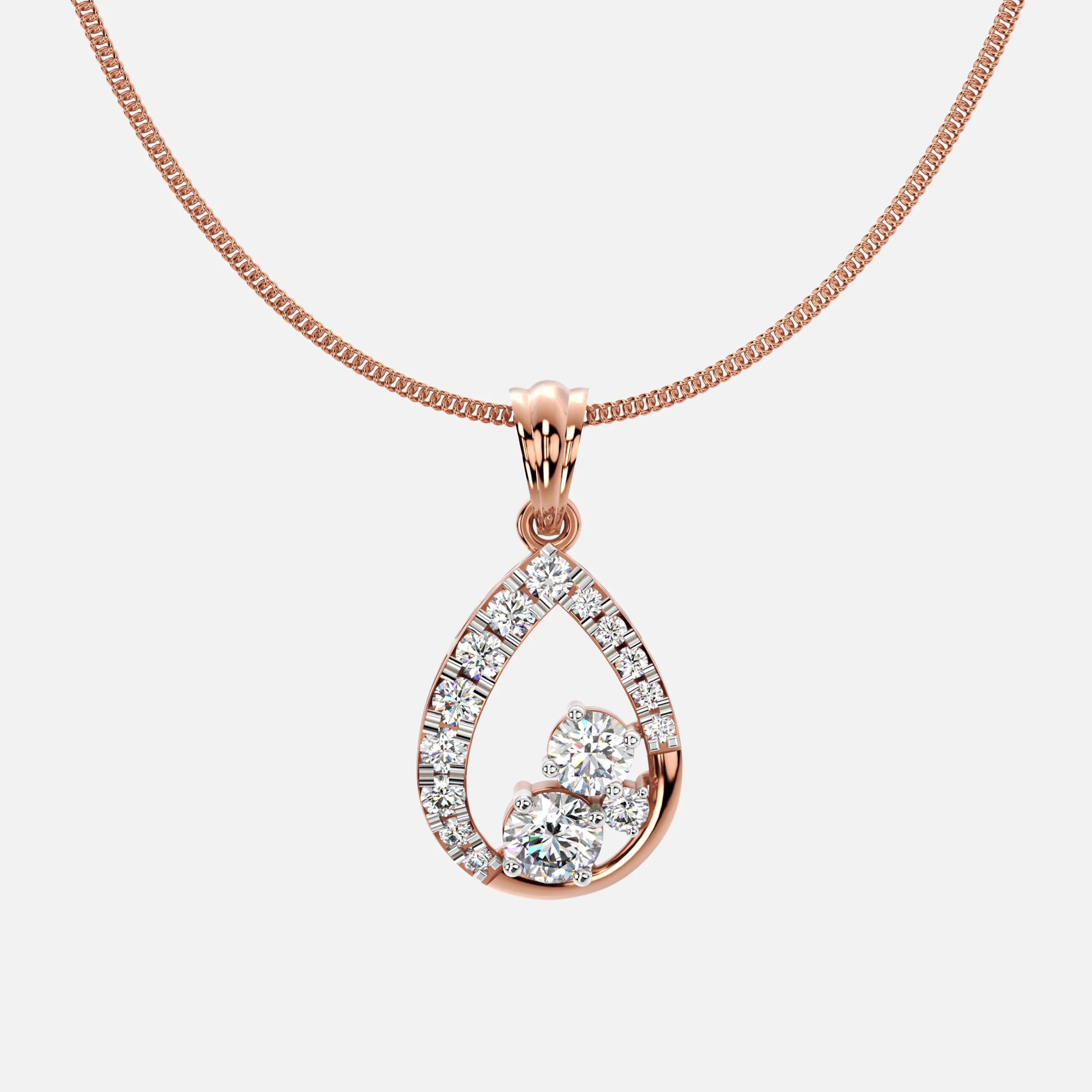 Gleaming Drop Diamond Pendant