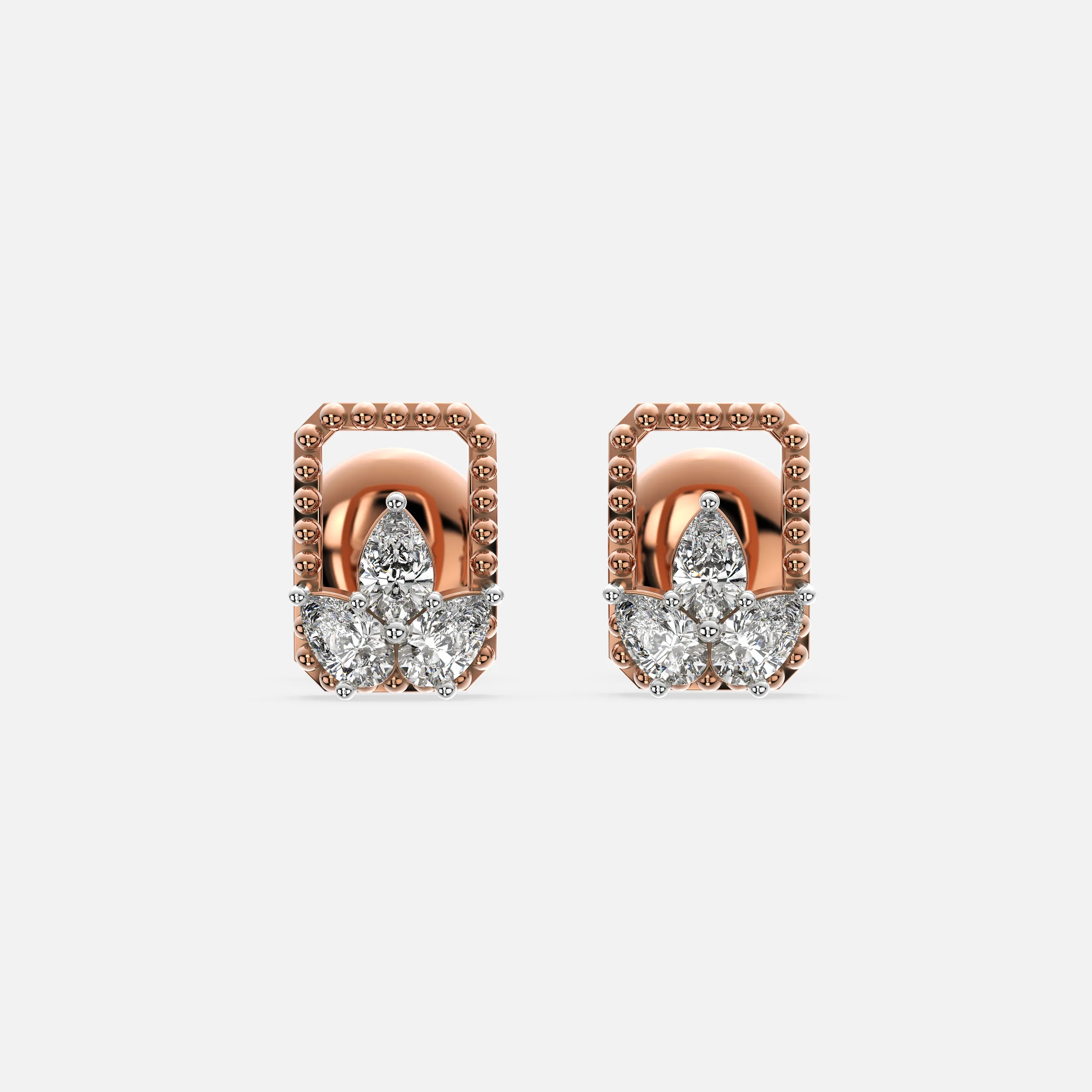 Petal Frame Diamond Earrings