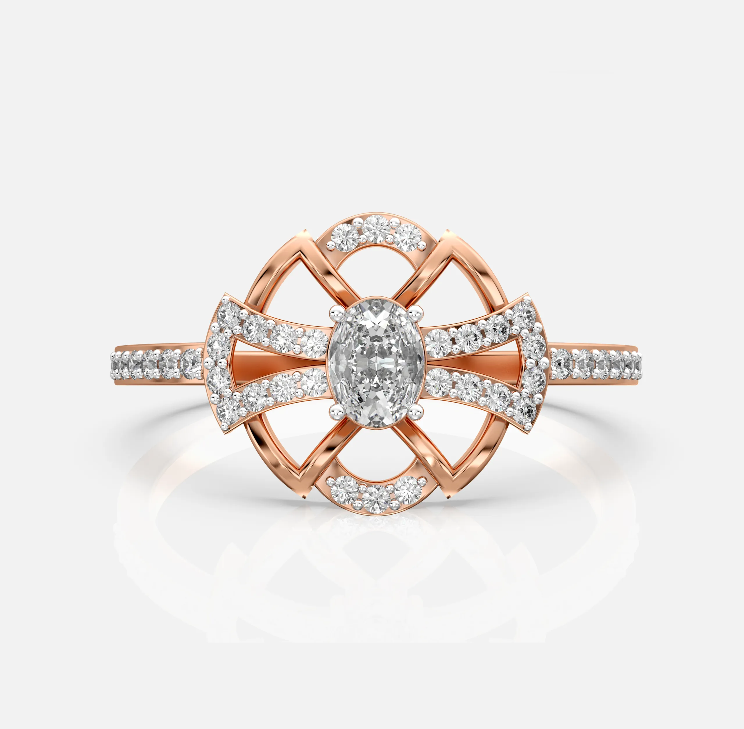 Radiant Petal Loop Diamond Ring