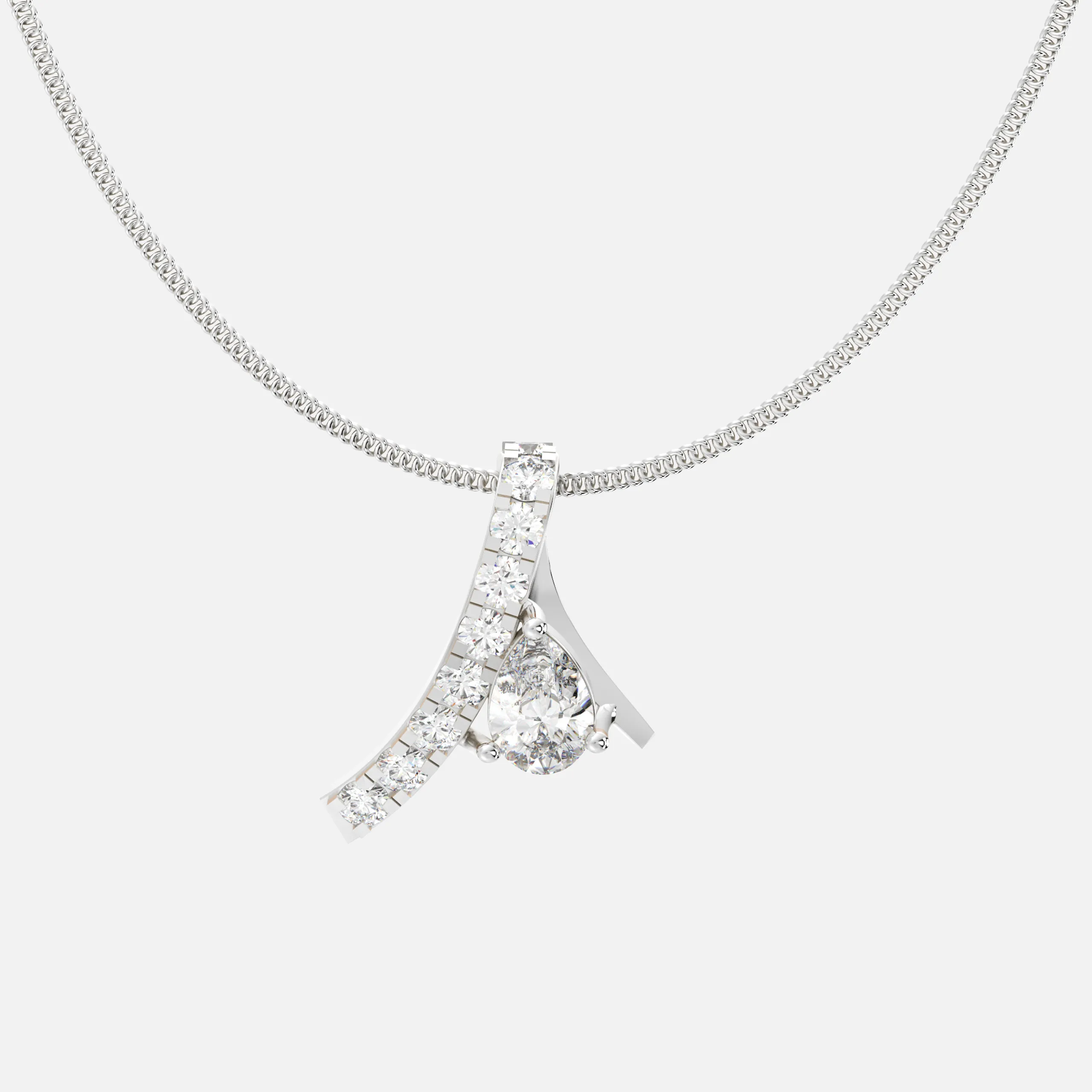 Curve Pear Diamond Pendant