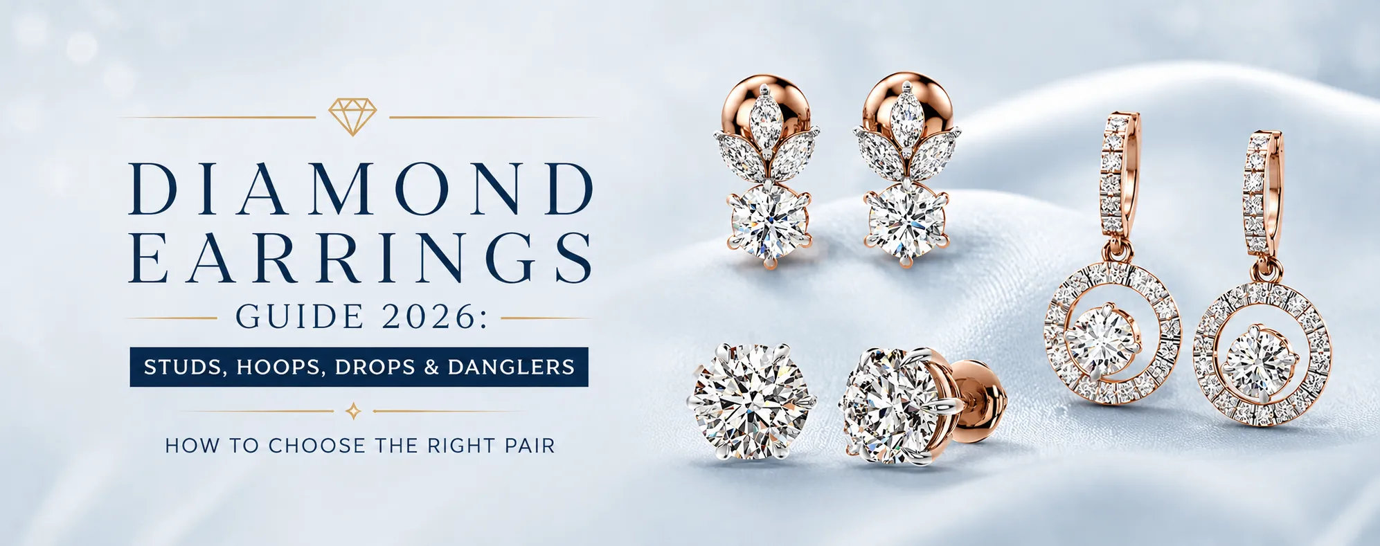DIAMOND EARRINGS GUIDE 2026: STUDS, HOOPS, DROPS & DANGLERS : HOW TO CHOOSE THE RIGHT PAIR