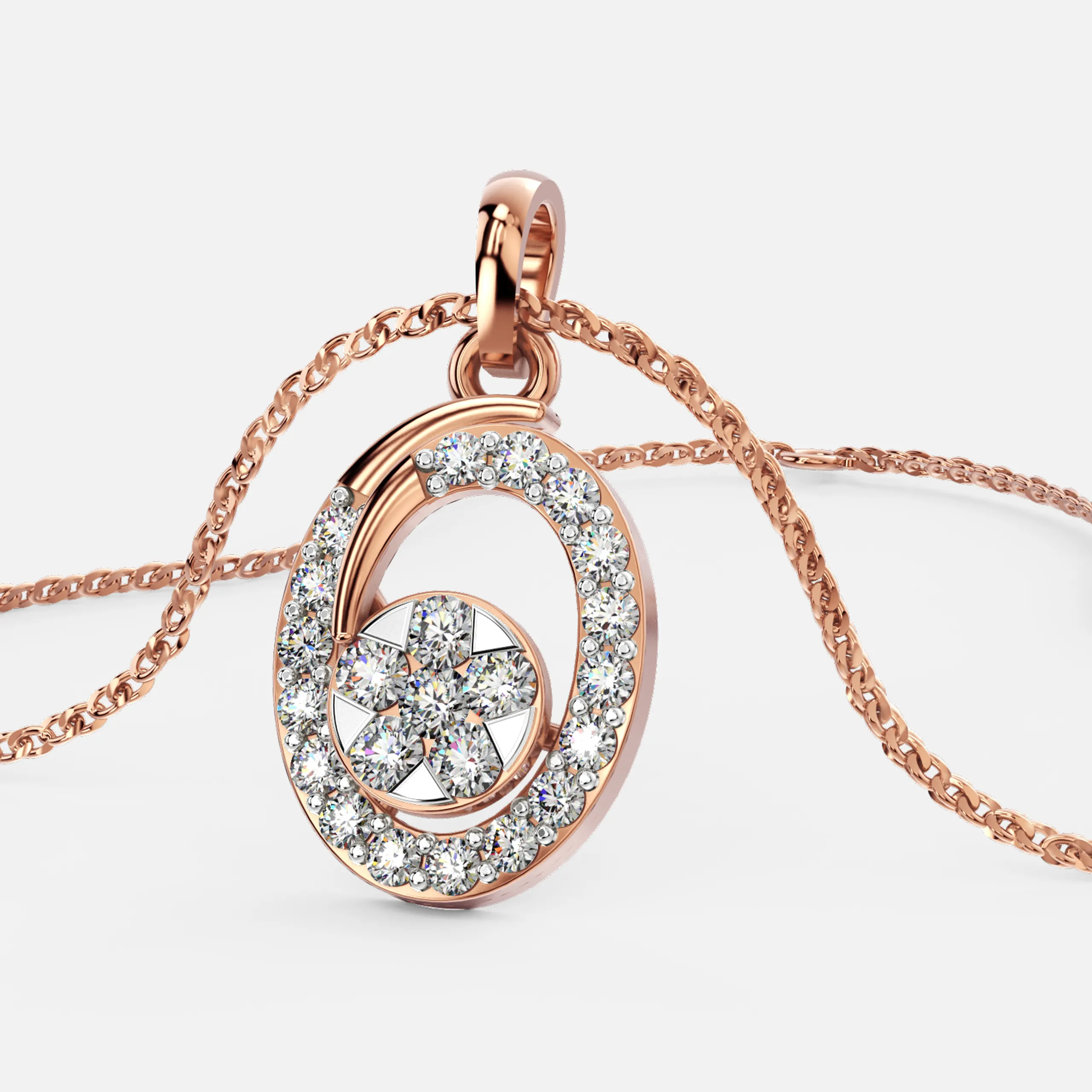 Serene Swirl Diamond Pendant