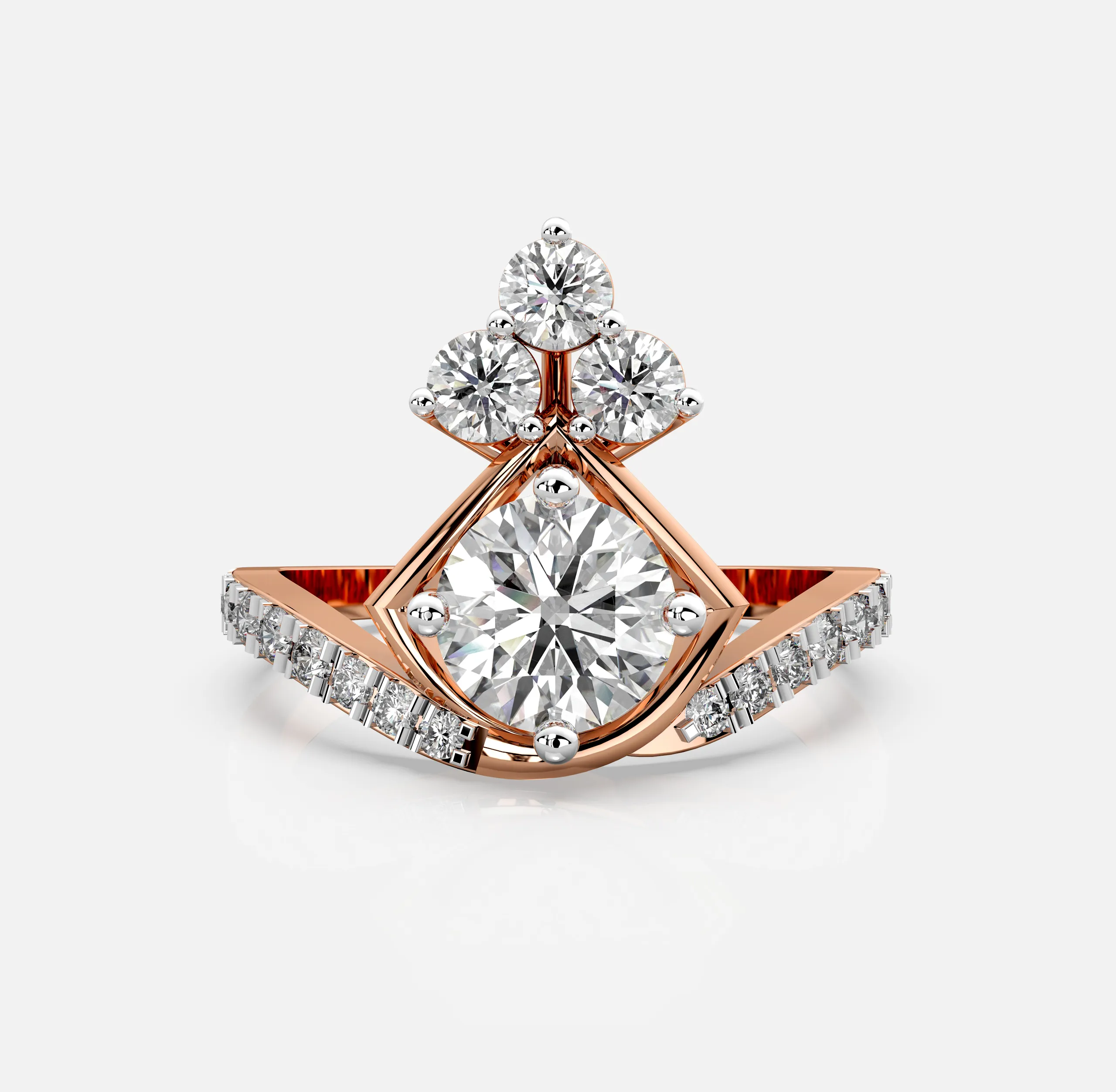 Triad Blossom Diamond Ring
