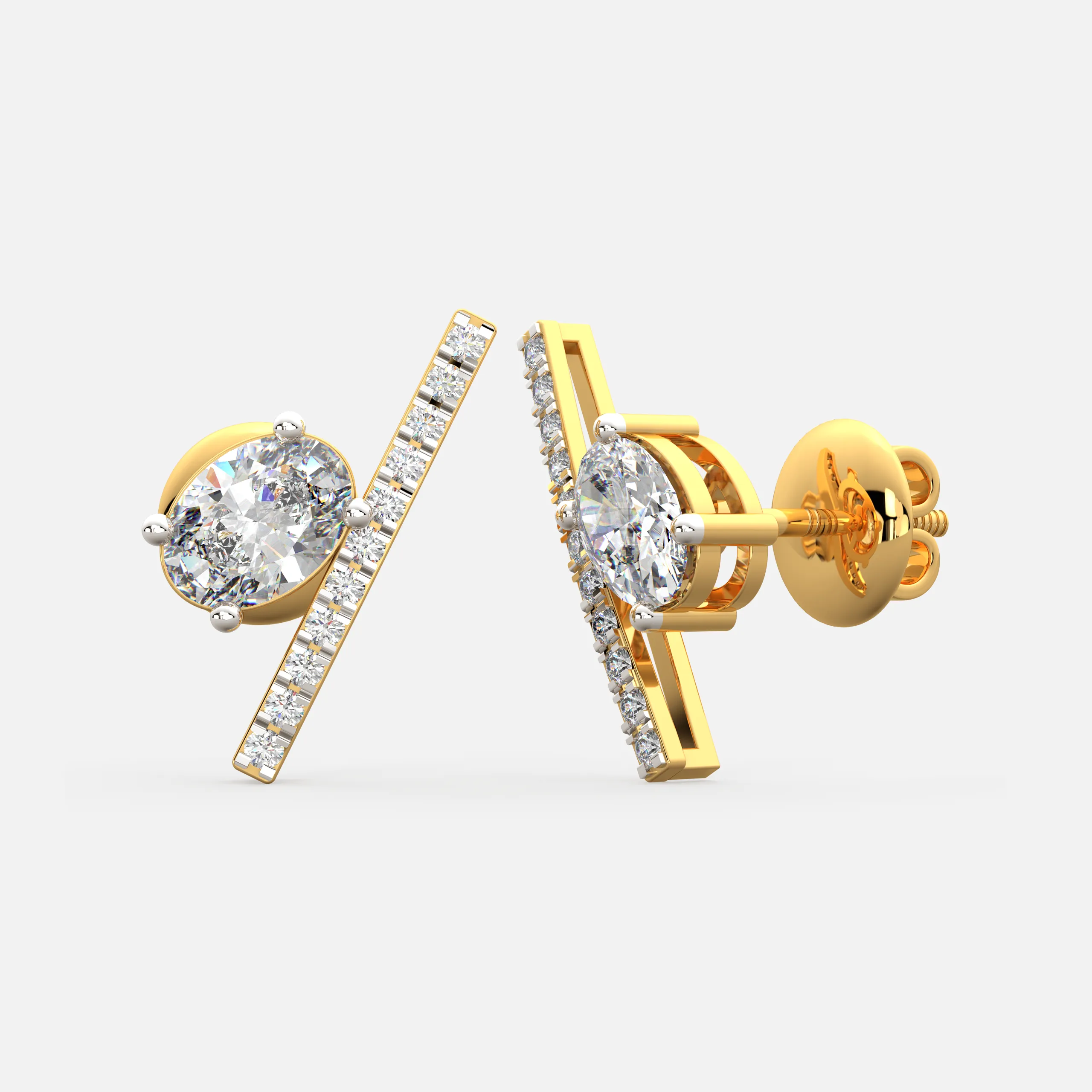 Gleam Line Oval Earrings