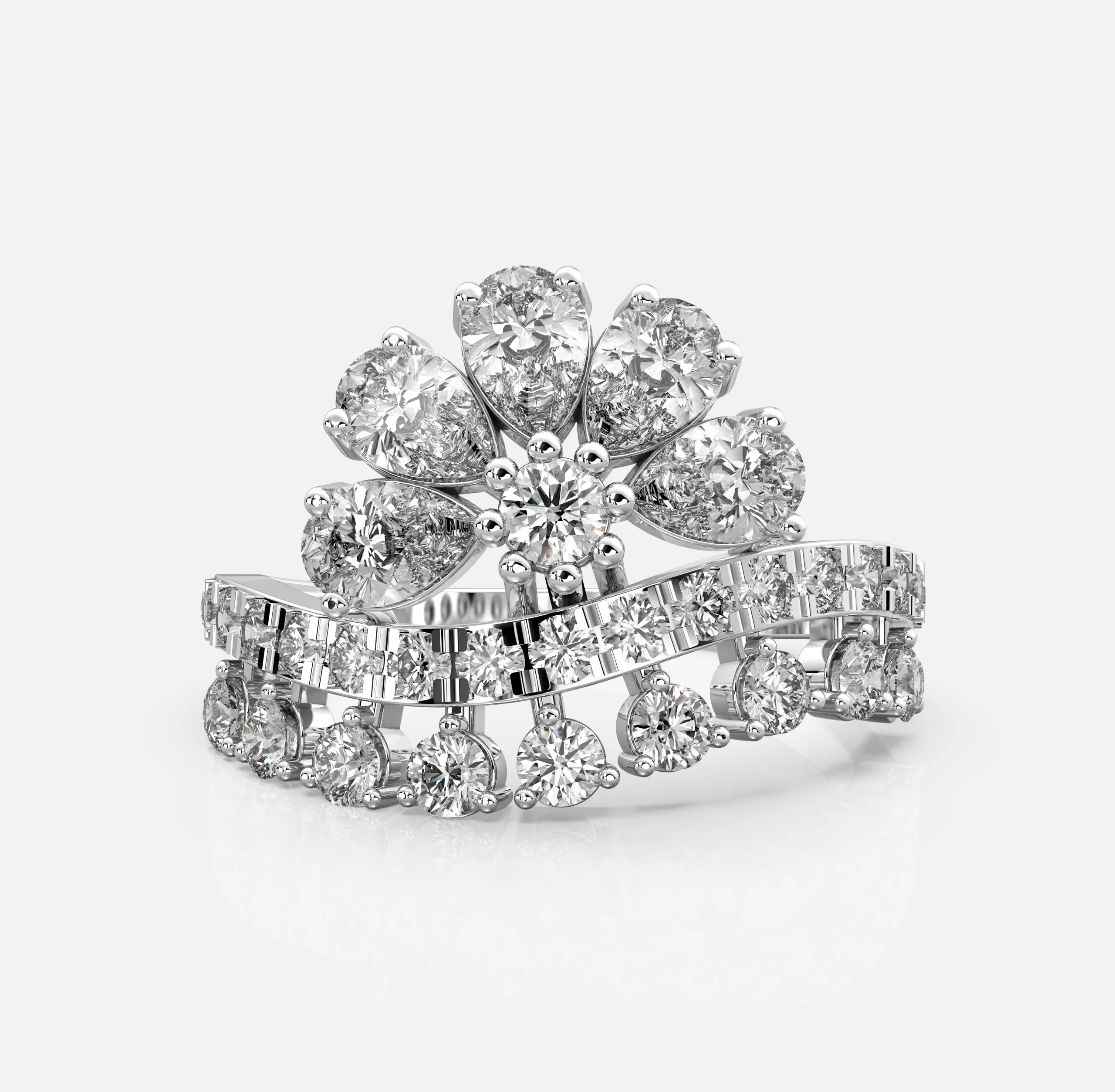 Floral Blossom Diamond Ring