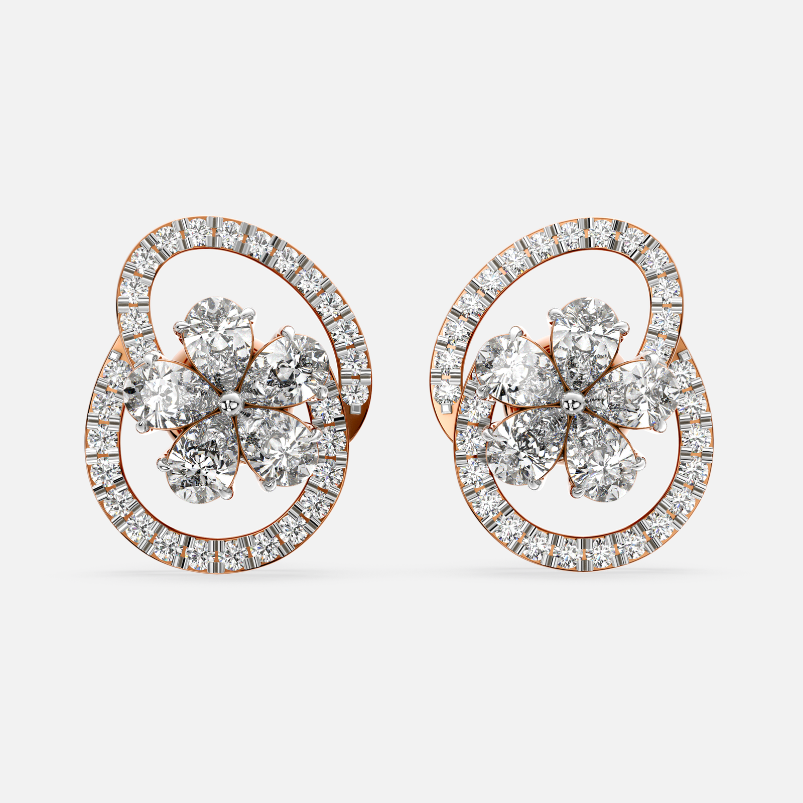 Petaline Loop Diamond Earrings