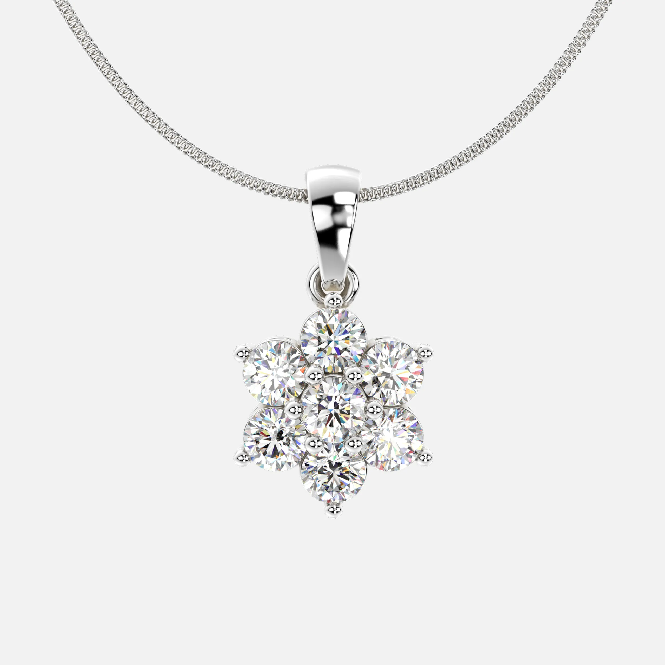 Petal-Style Diamond Pendant