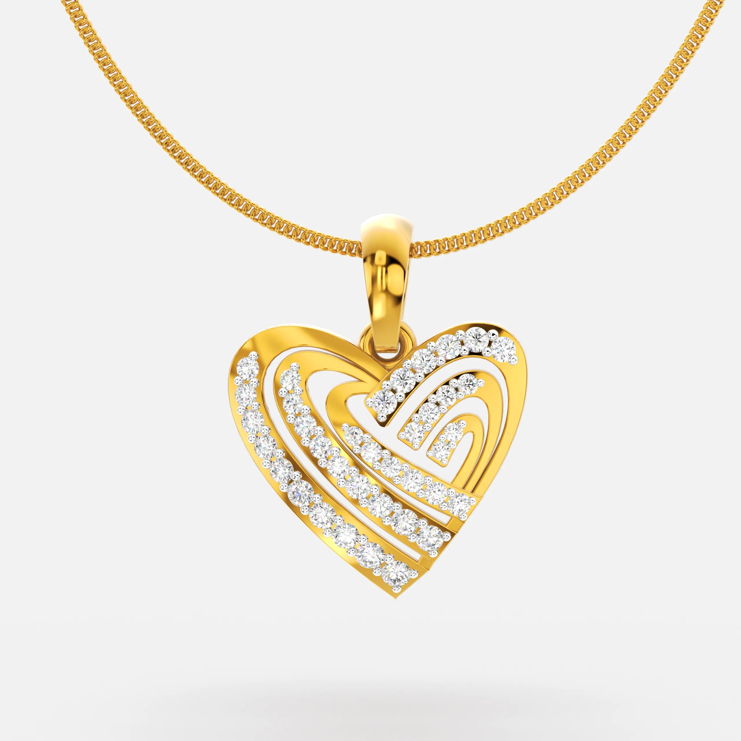 Layered Heart Diamond Pendant