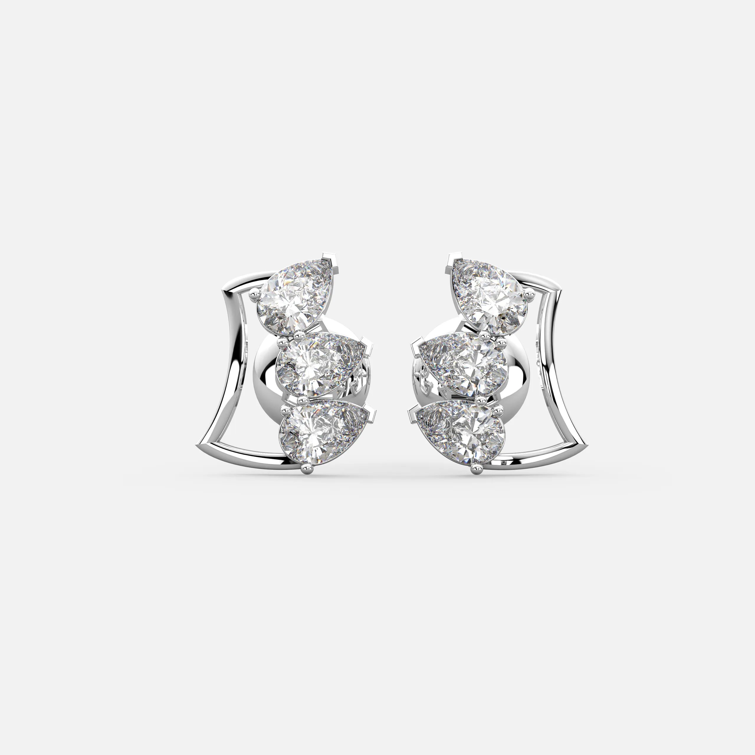 Pear Trio Wing Earrings