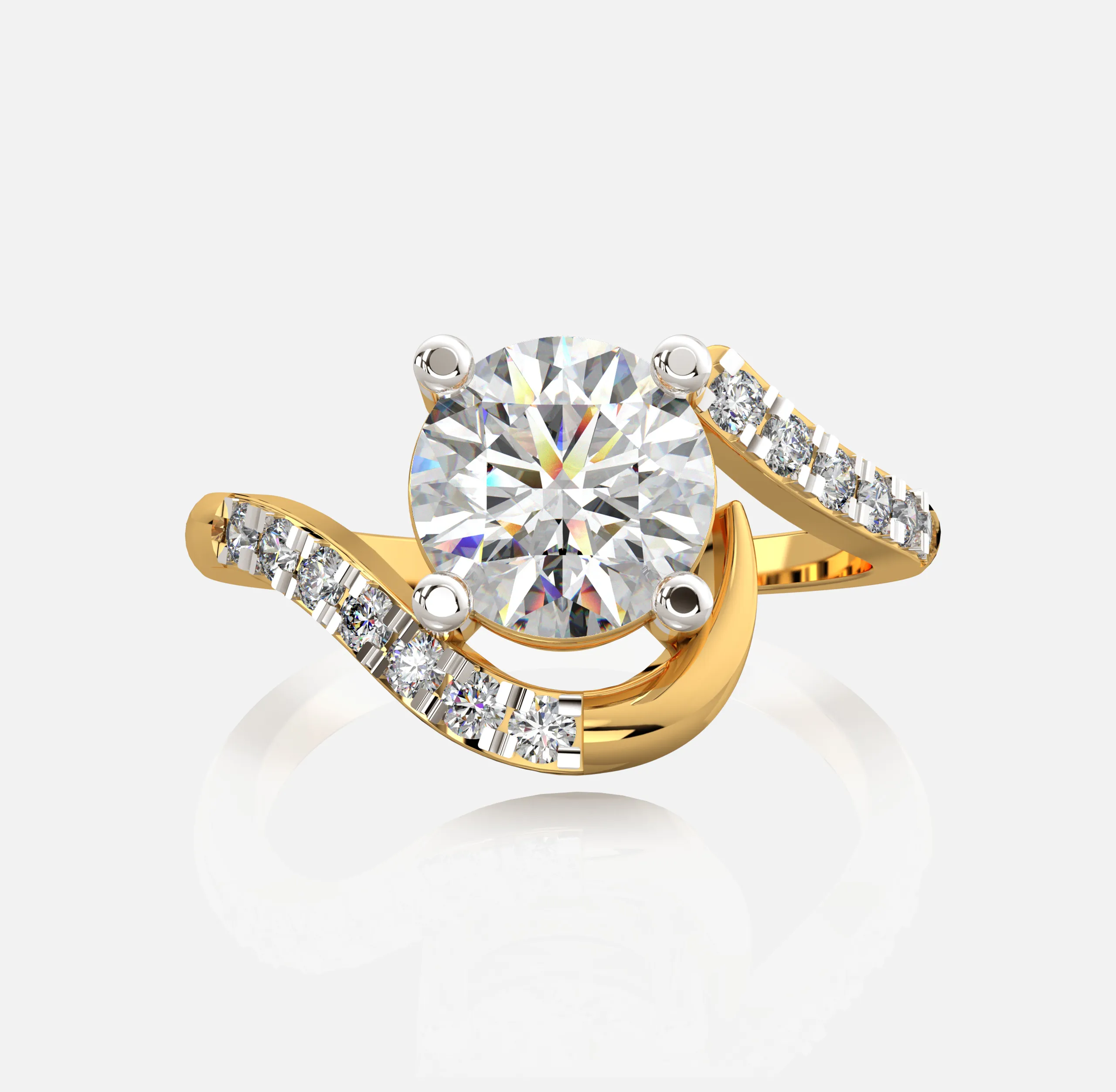 Swirl Diamond Ring