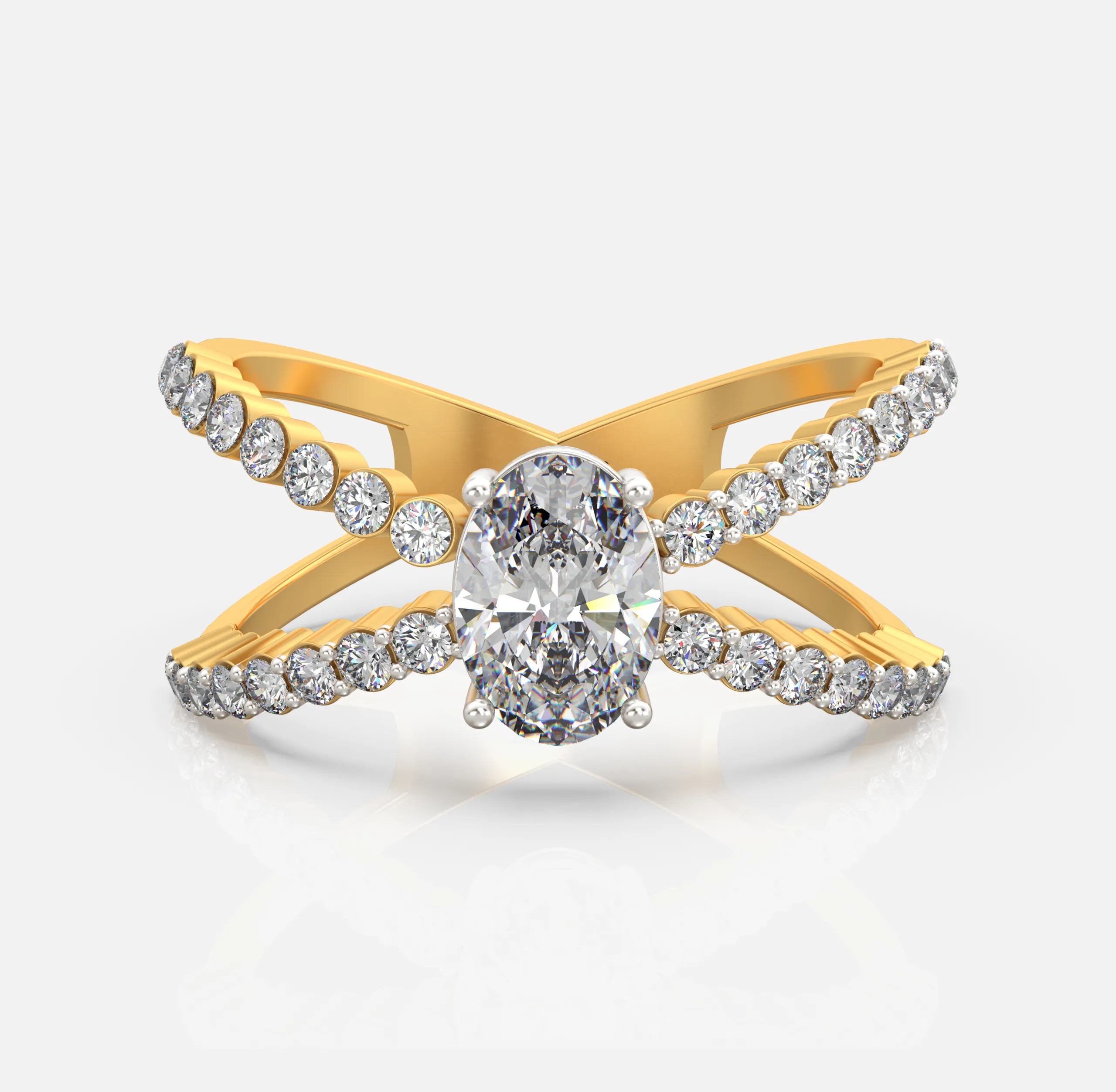 Cross Embrace Diamond Ring
