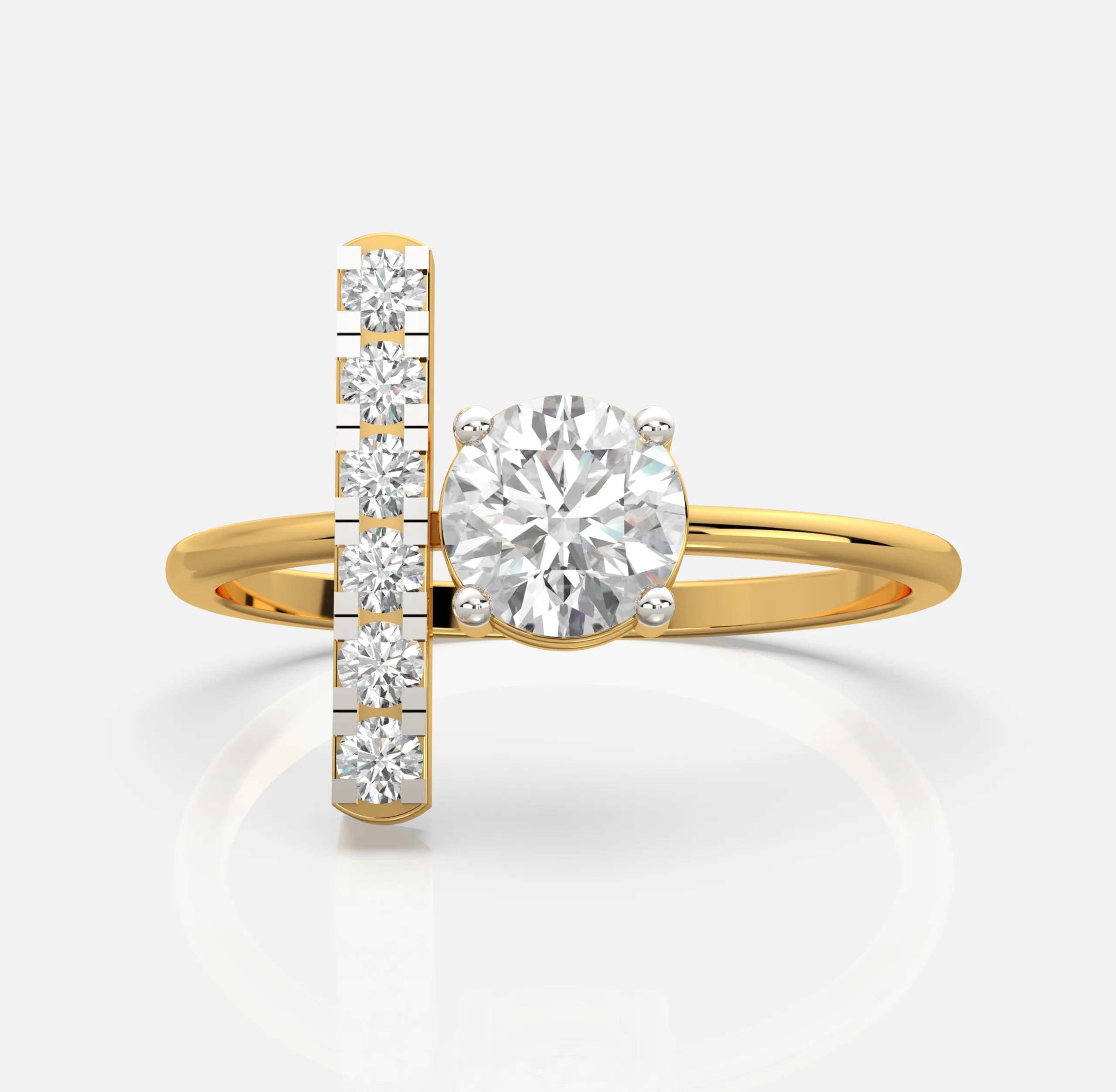 Vertical Grace Diamond Ring