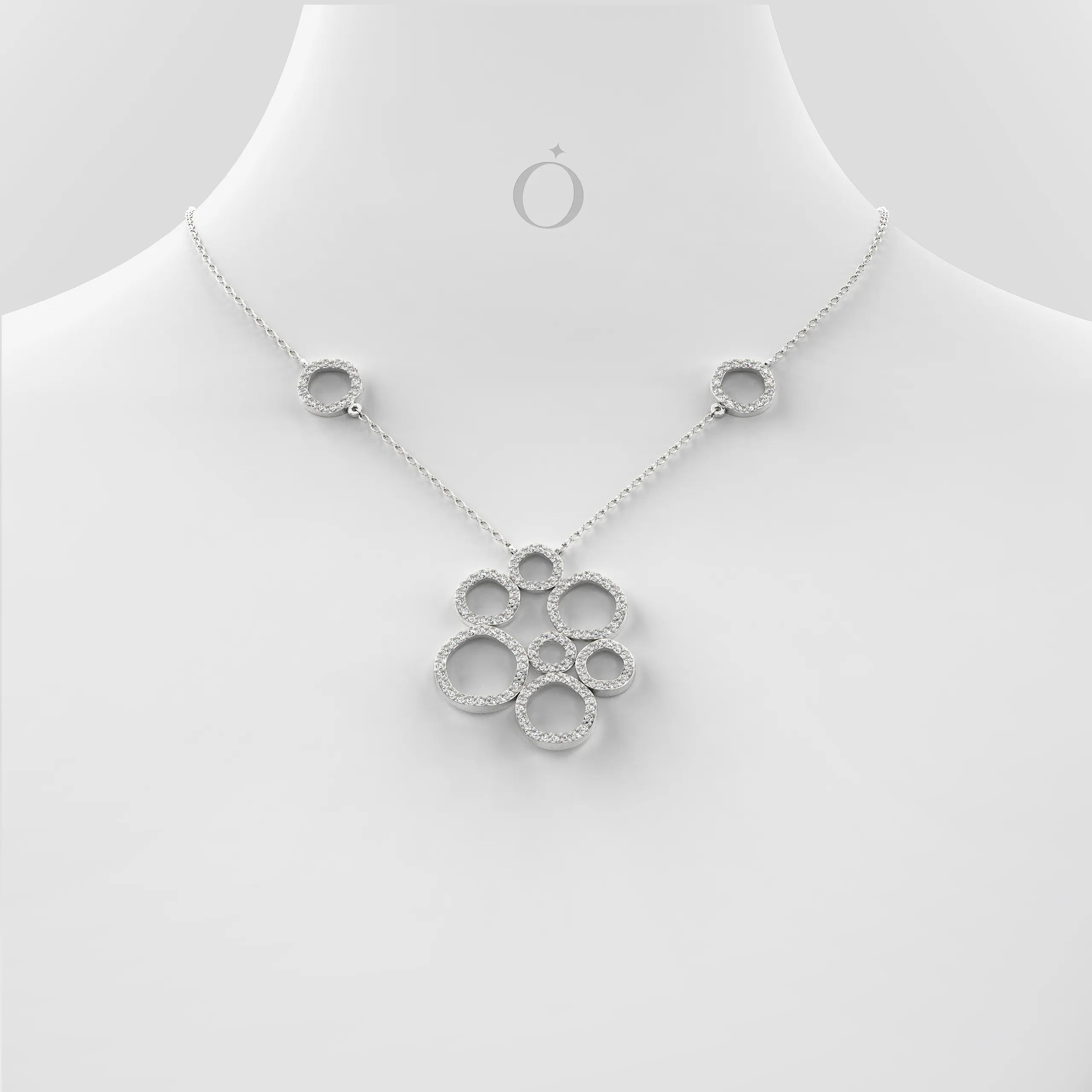 Diamond Bubble Cluster Necklace