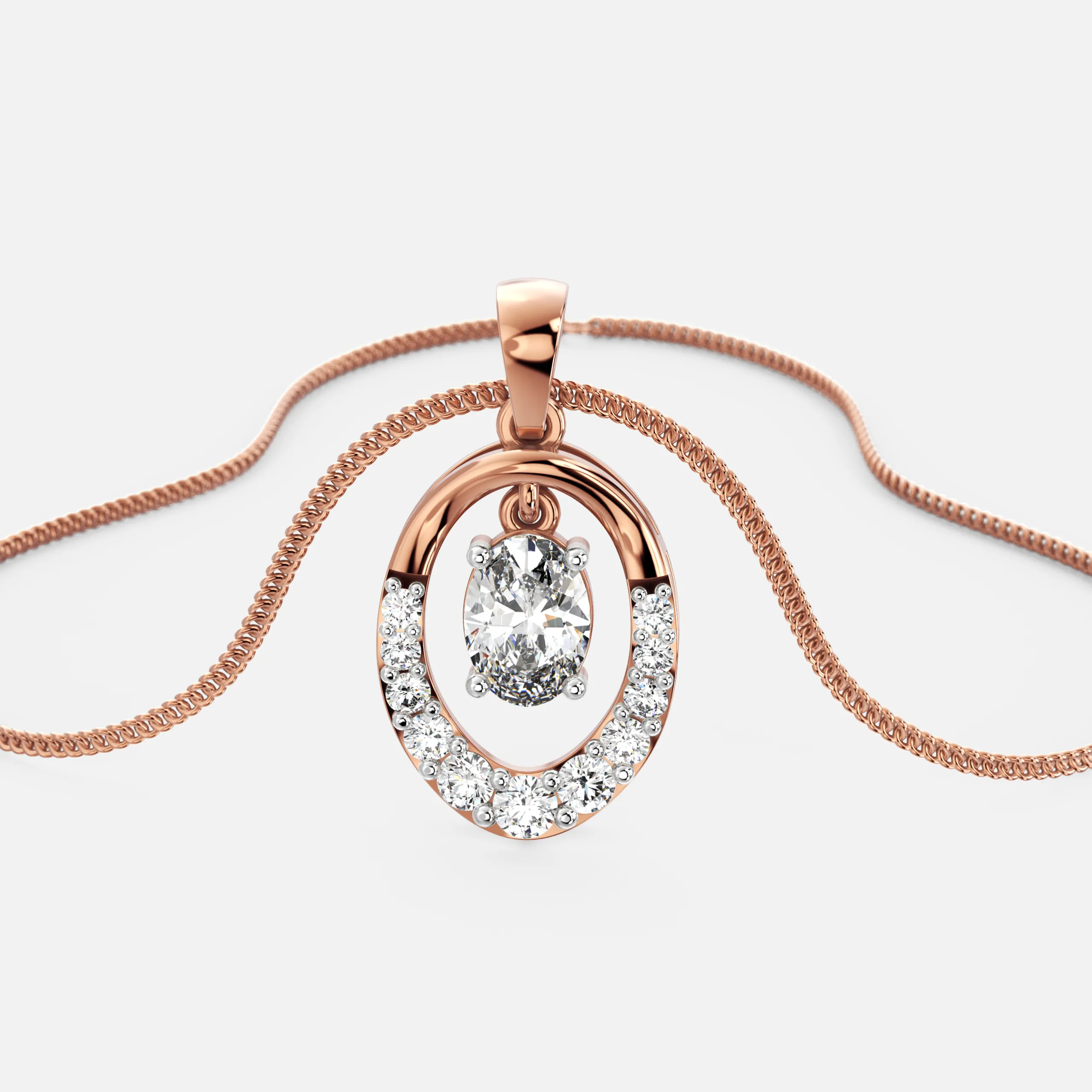 Ethereal Oval Diamond Pendant
